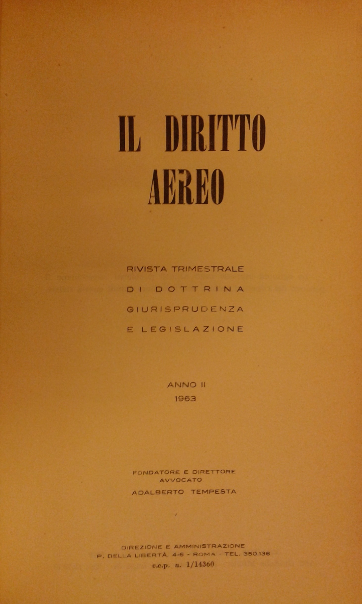Il diritto aereo.