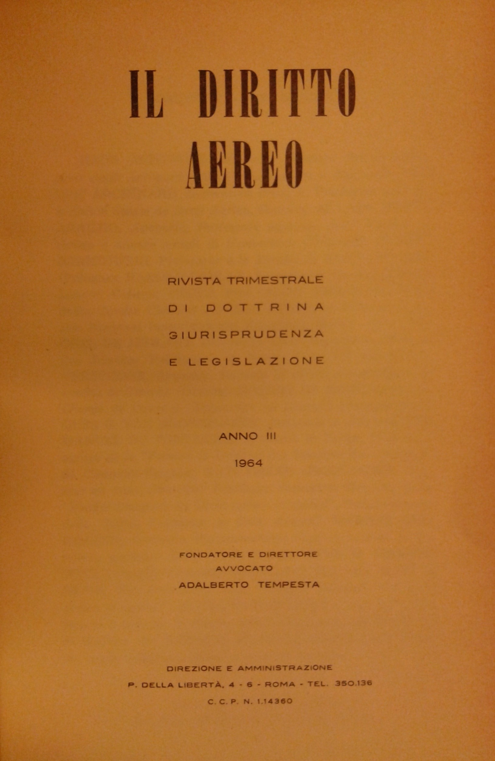 Il diritto aereo.