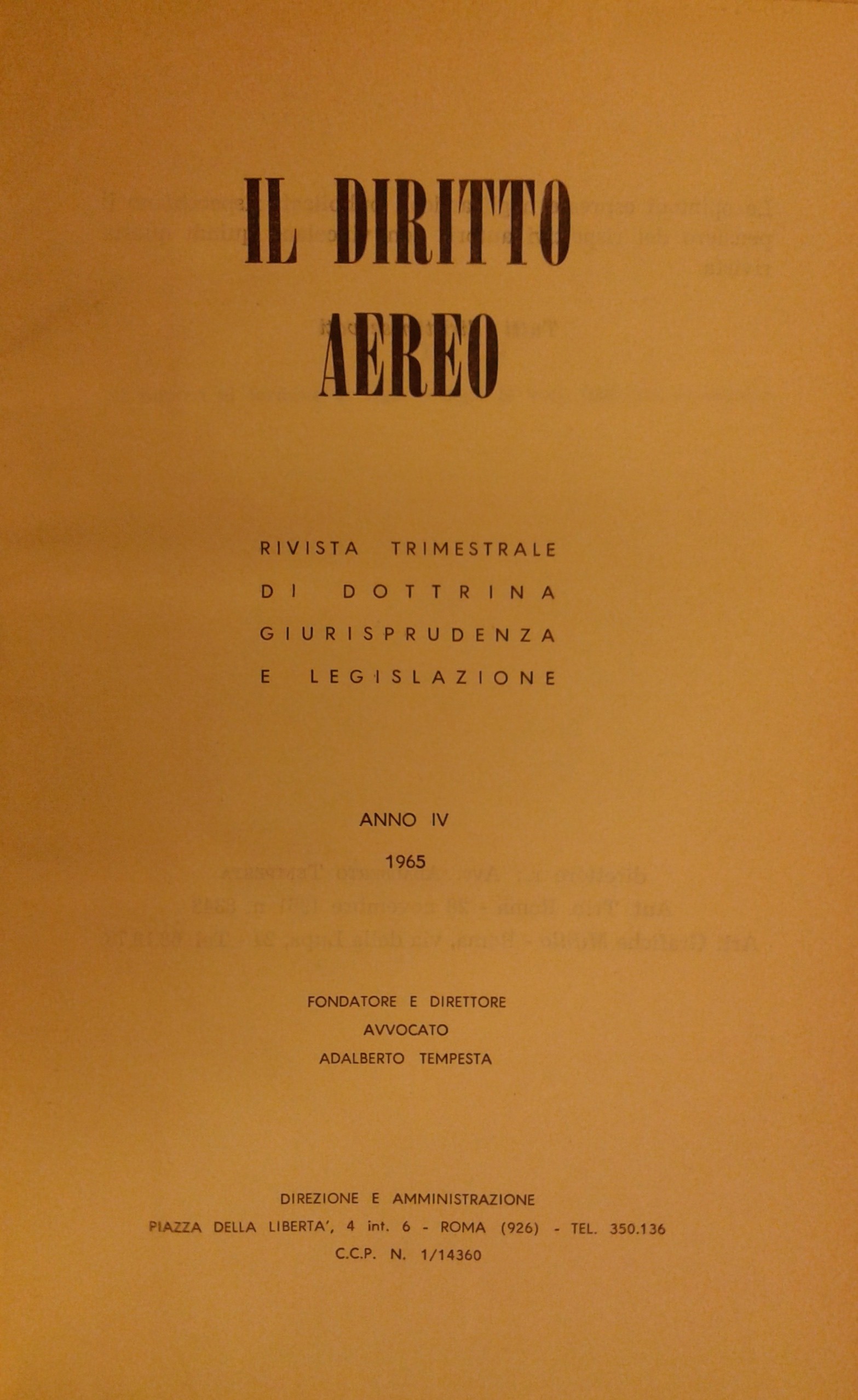 Il diritto aereo.