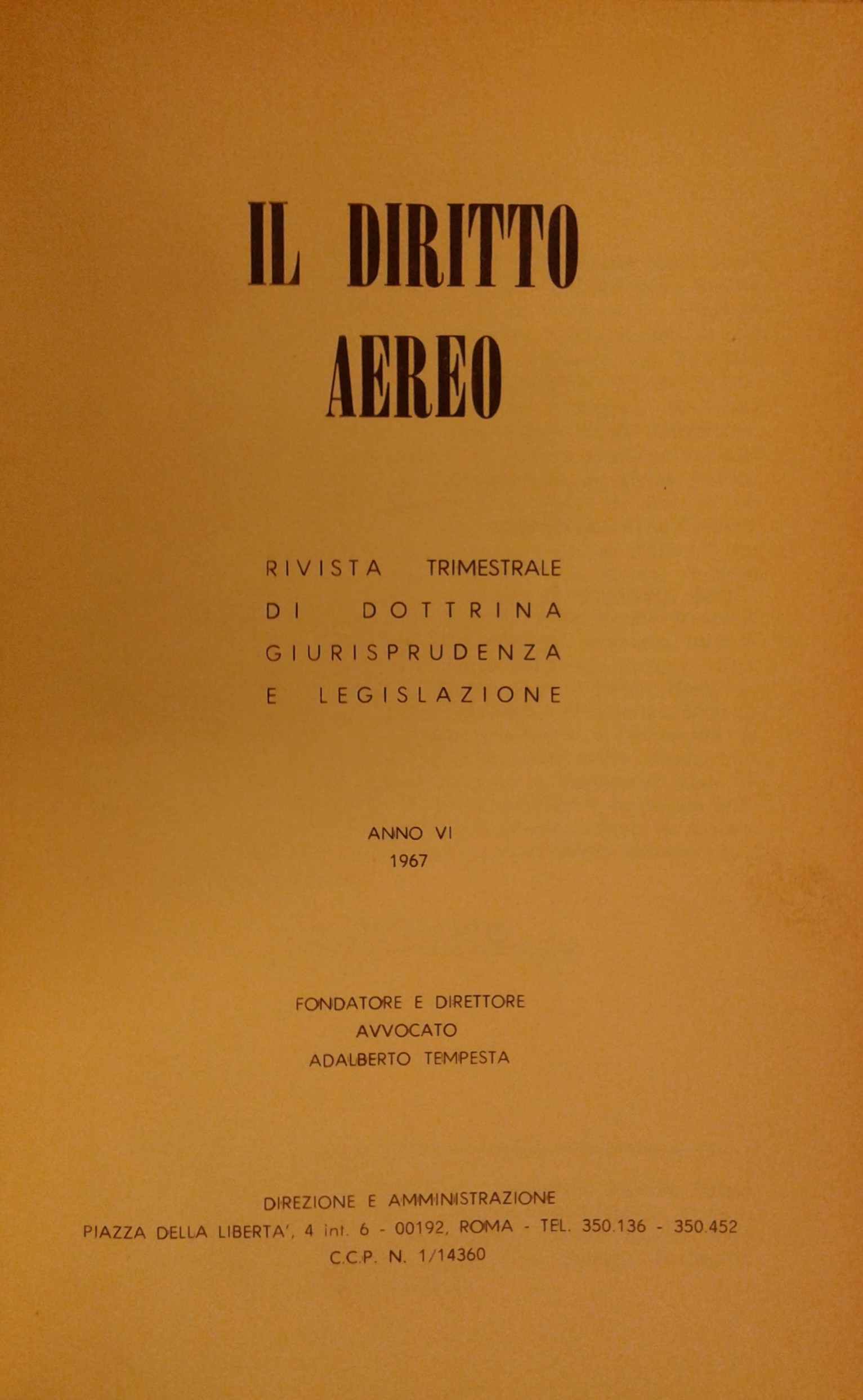 Il diritto aereo.
