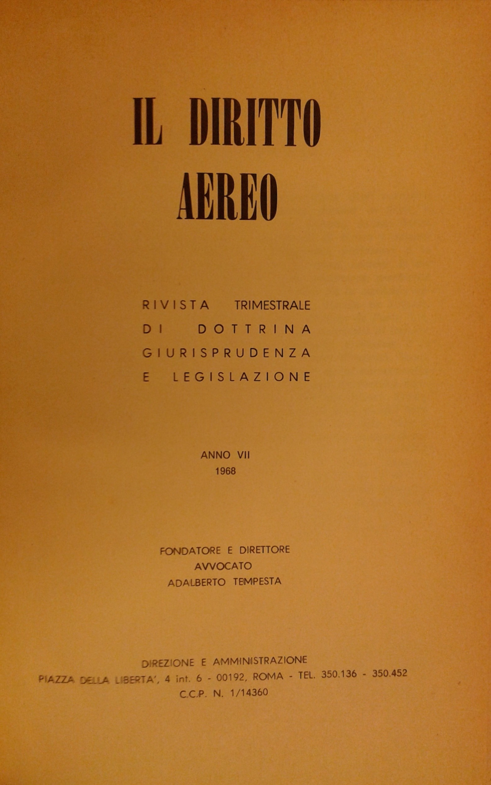 Il diritto aereo.