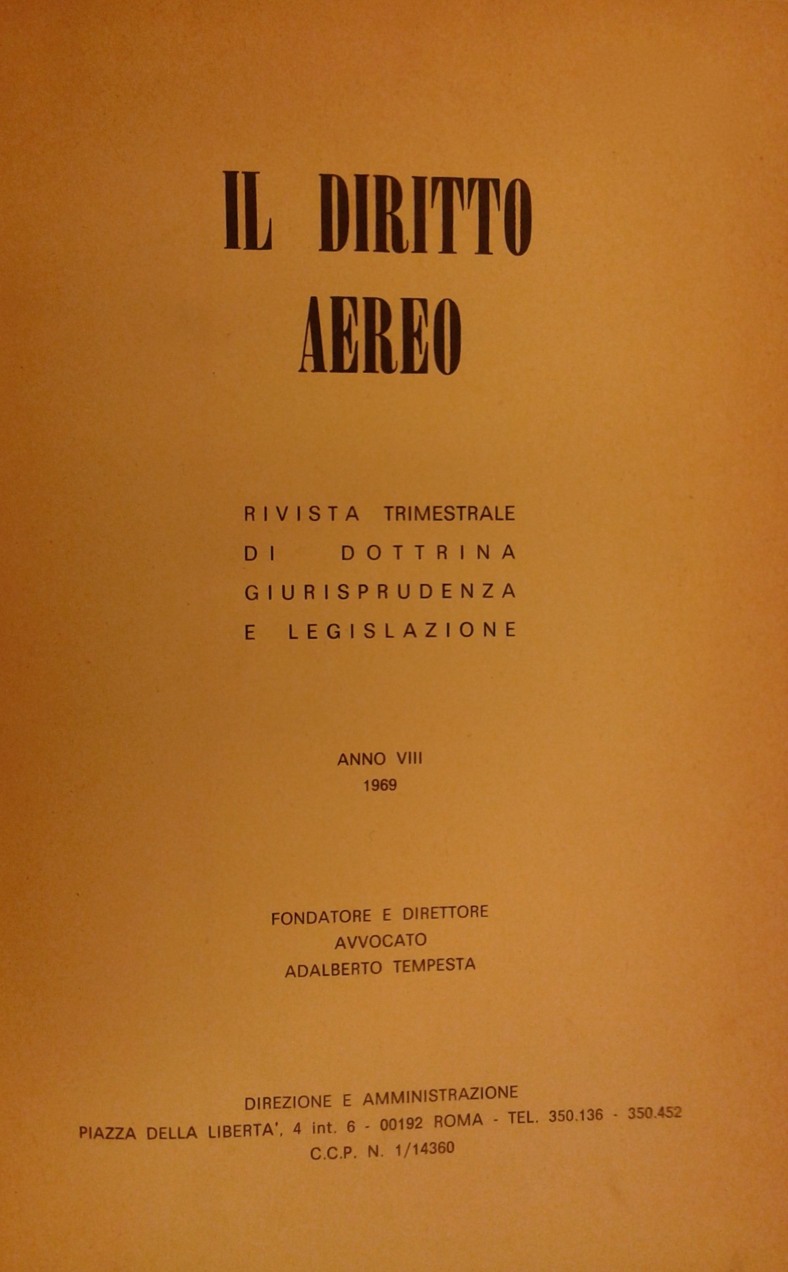Il diritto aereo.