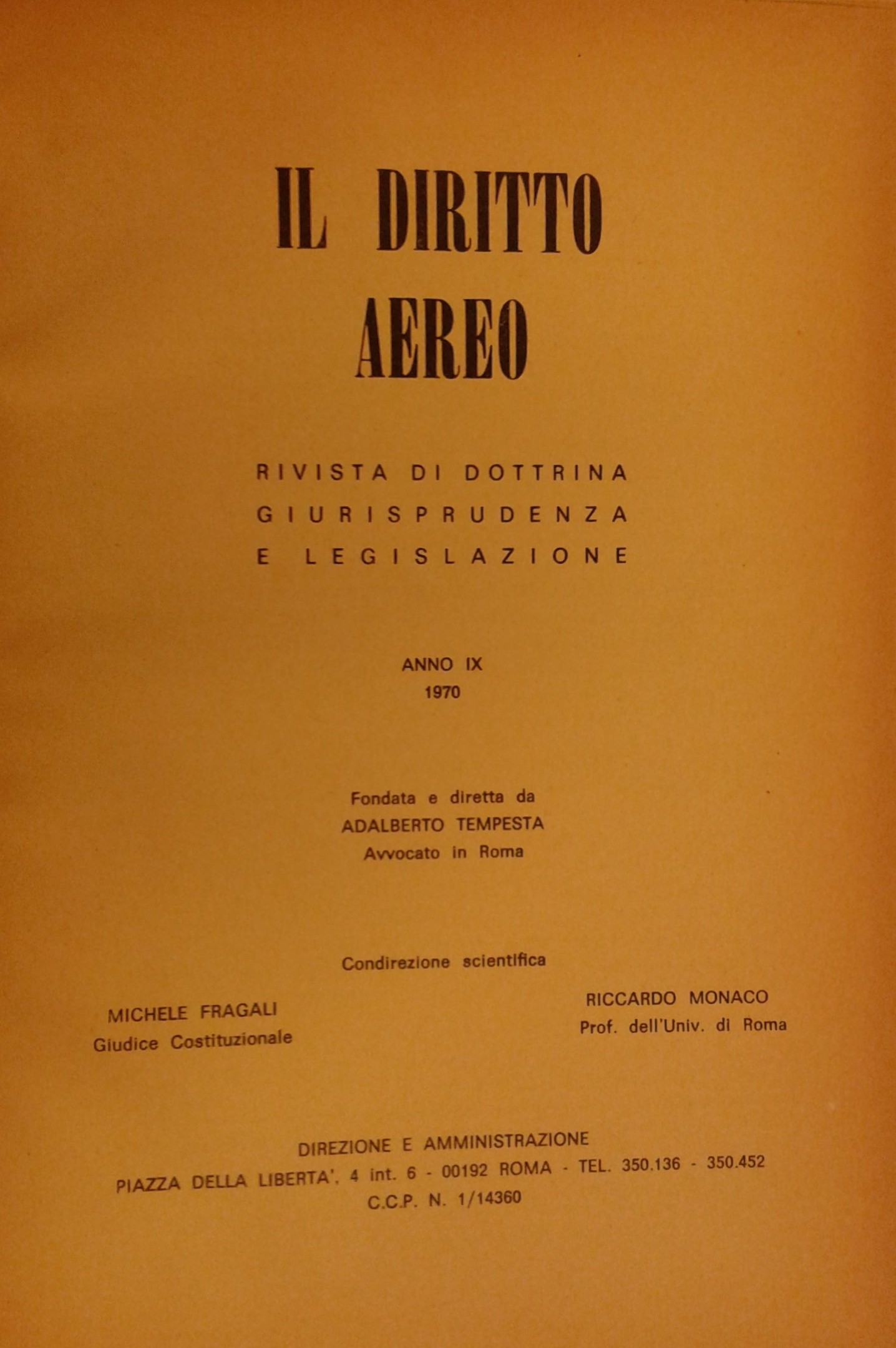 Il diritto aereo.