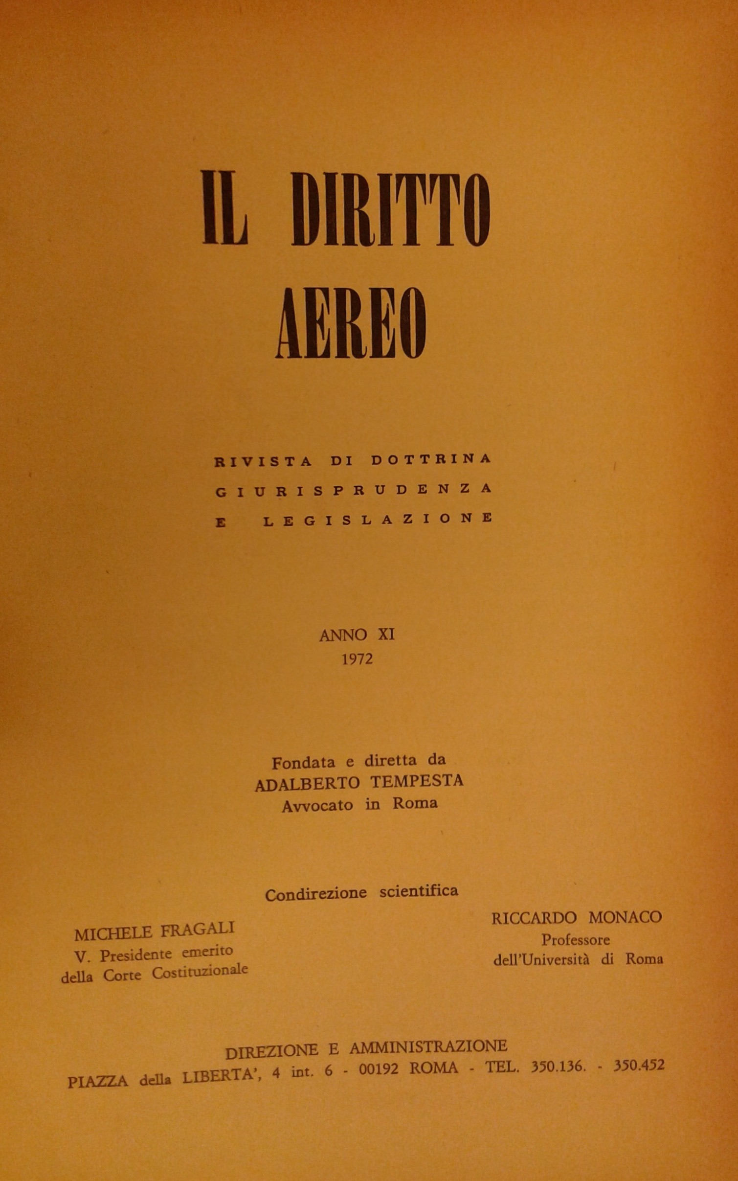 Il diritto aereo.