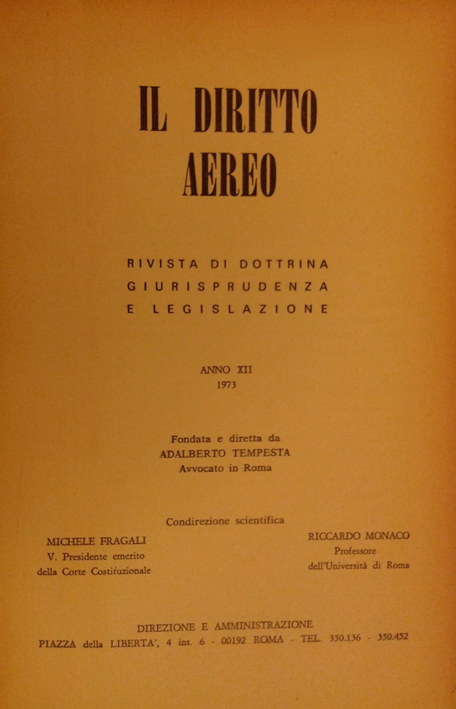 Il diritto aereo.