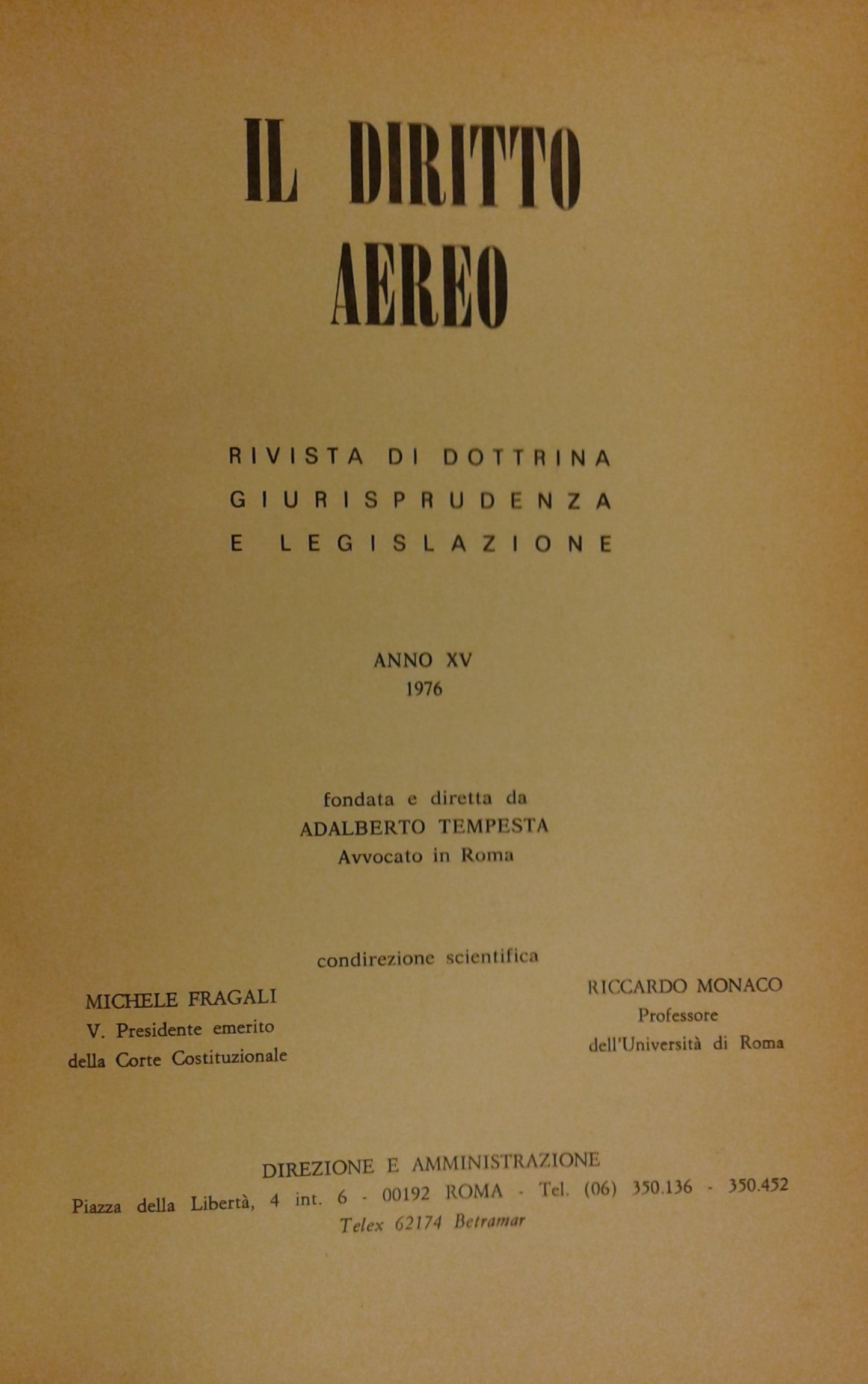 Il diritto aereo.
