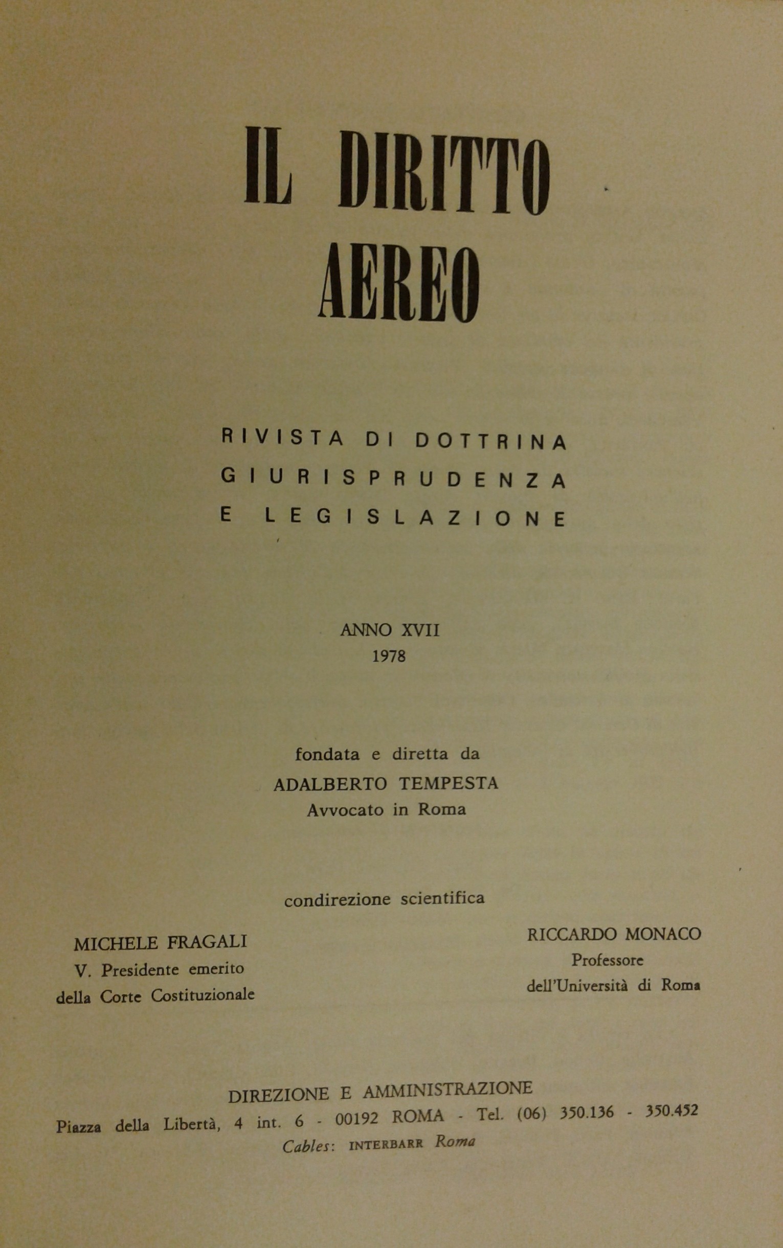 Il diritto aereo.