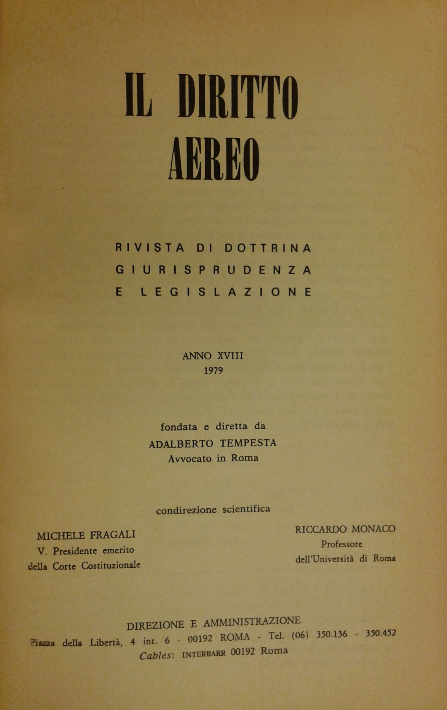 Il diritto aereo.