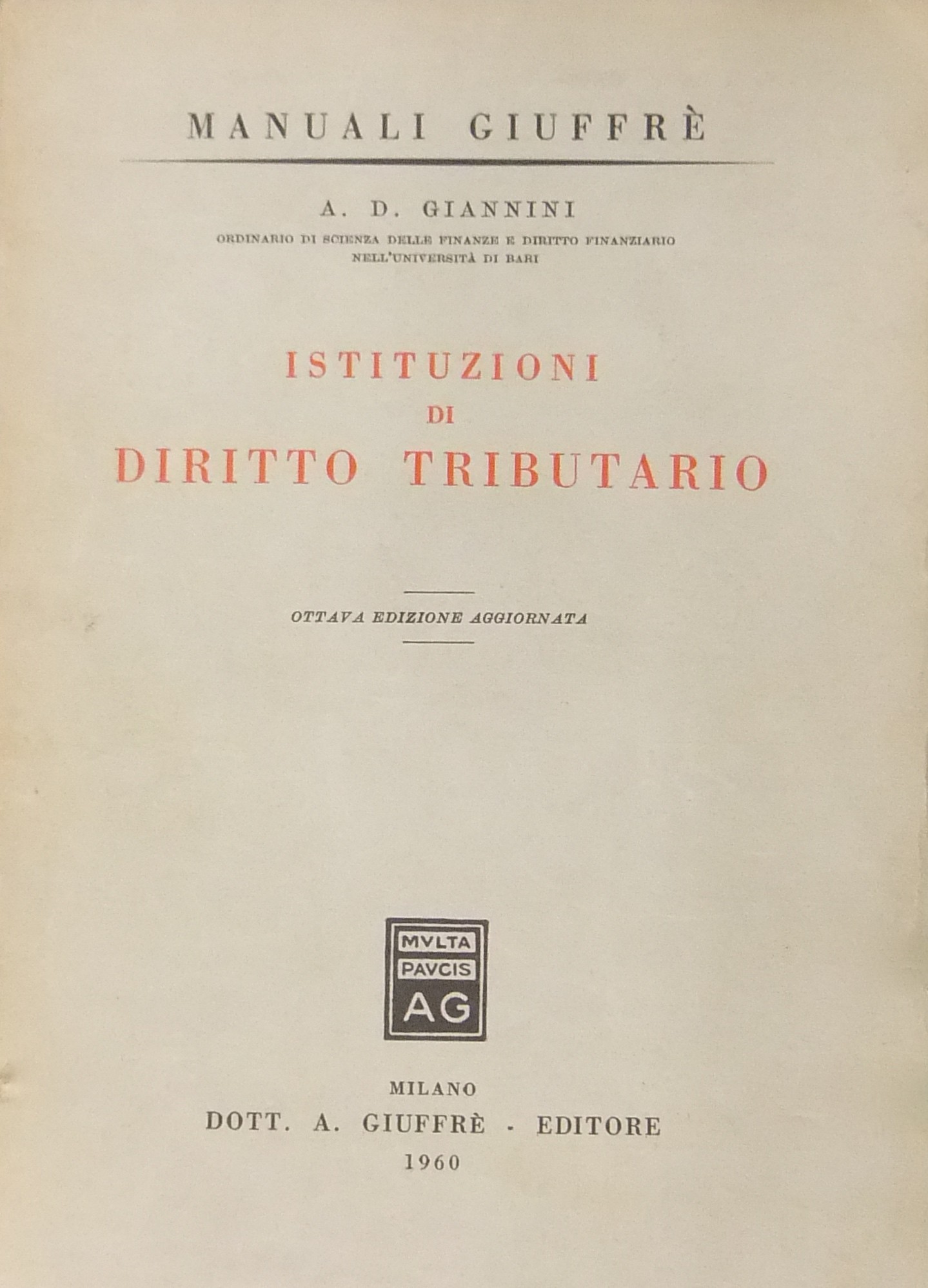 Istituzioni di diritto tributario