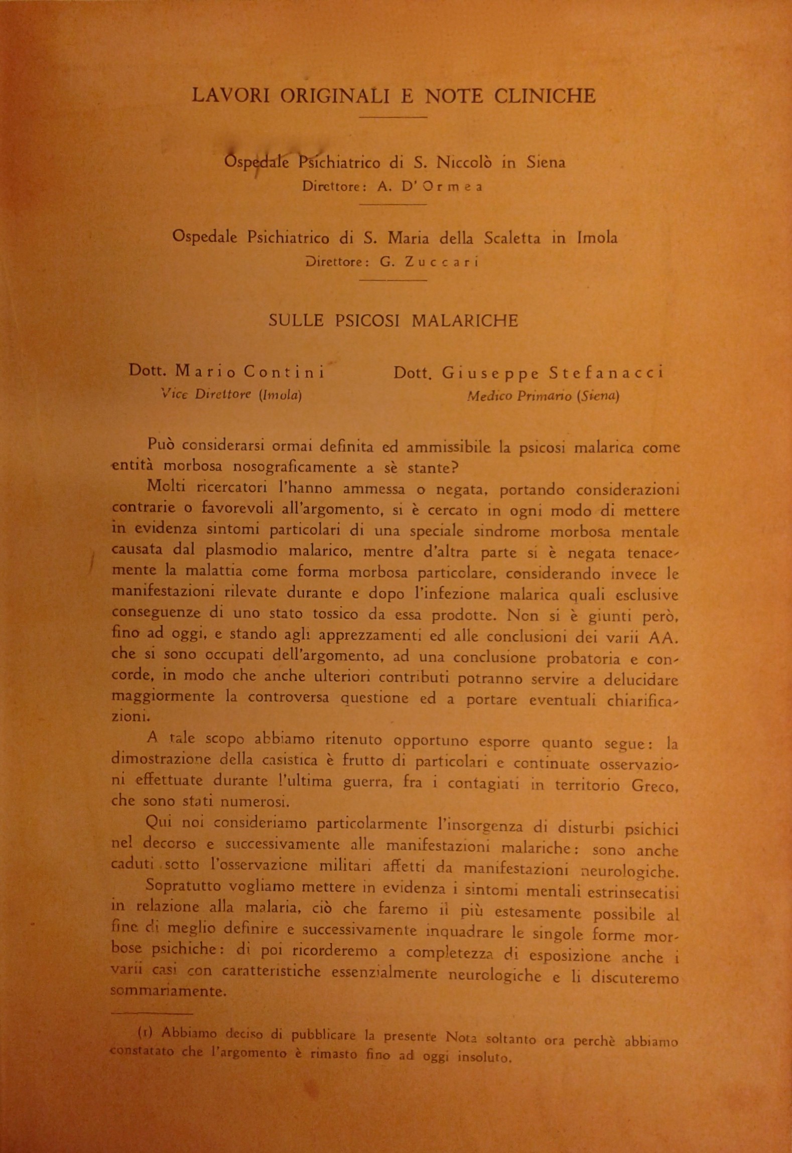 Rassegna di studi psichiatrici. Diretta da Antonio D'Ormea.