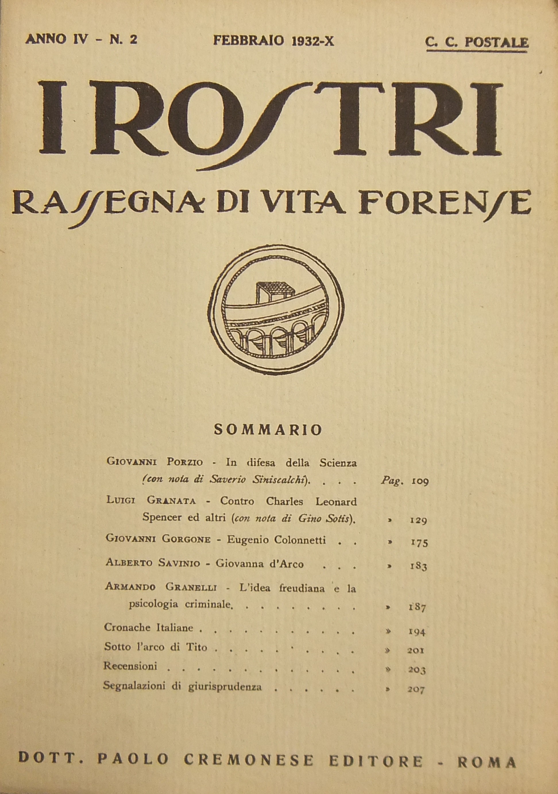 I Rostri. Rassegna di vita forense