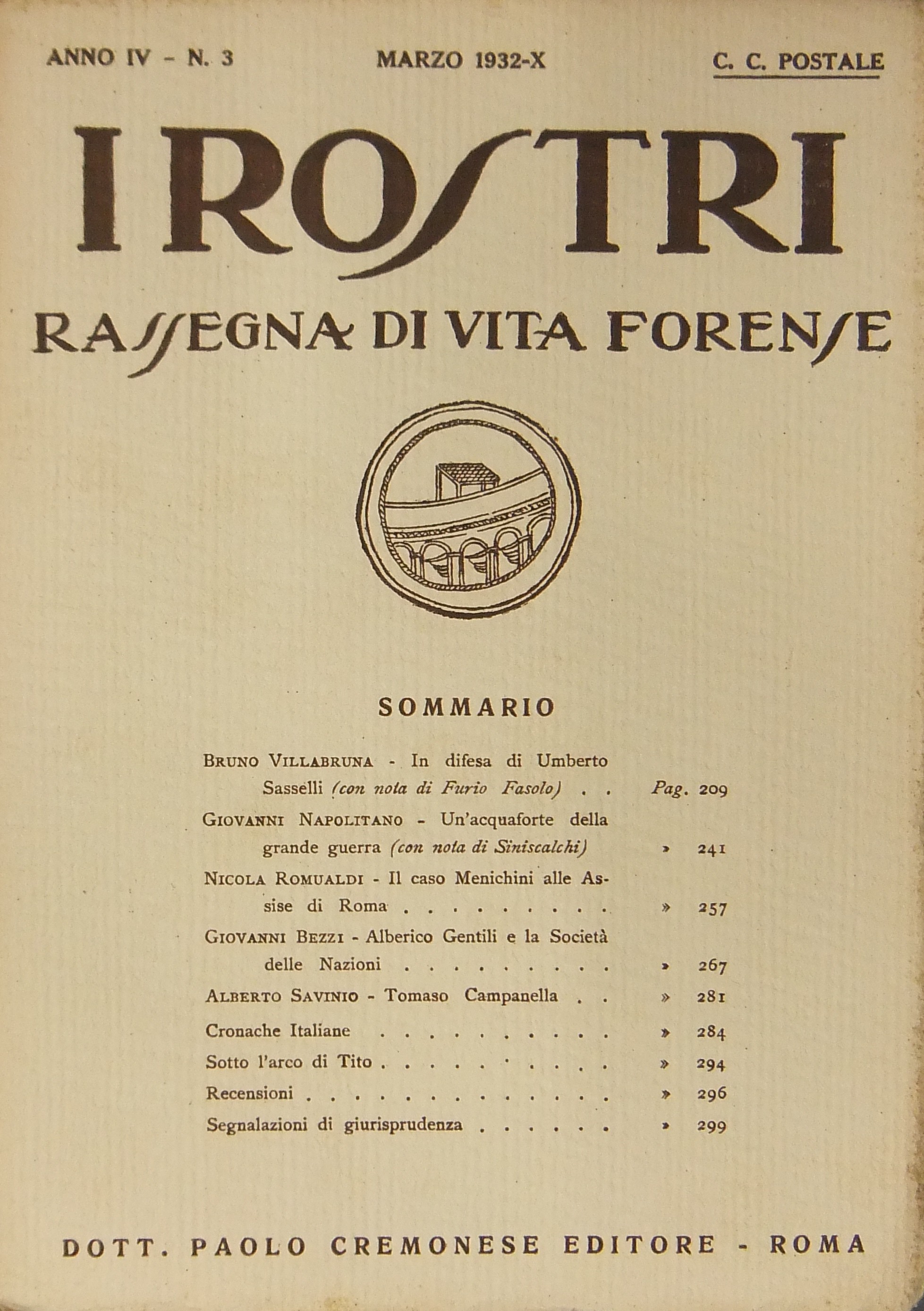 I Rostri. Rassegna di vita forense