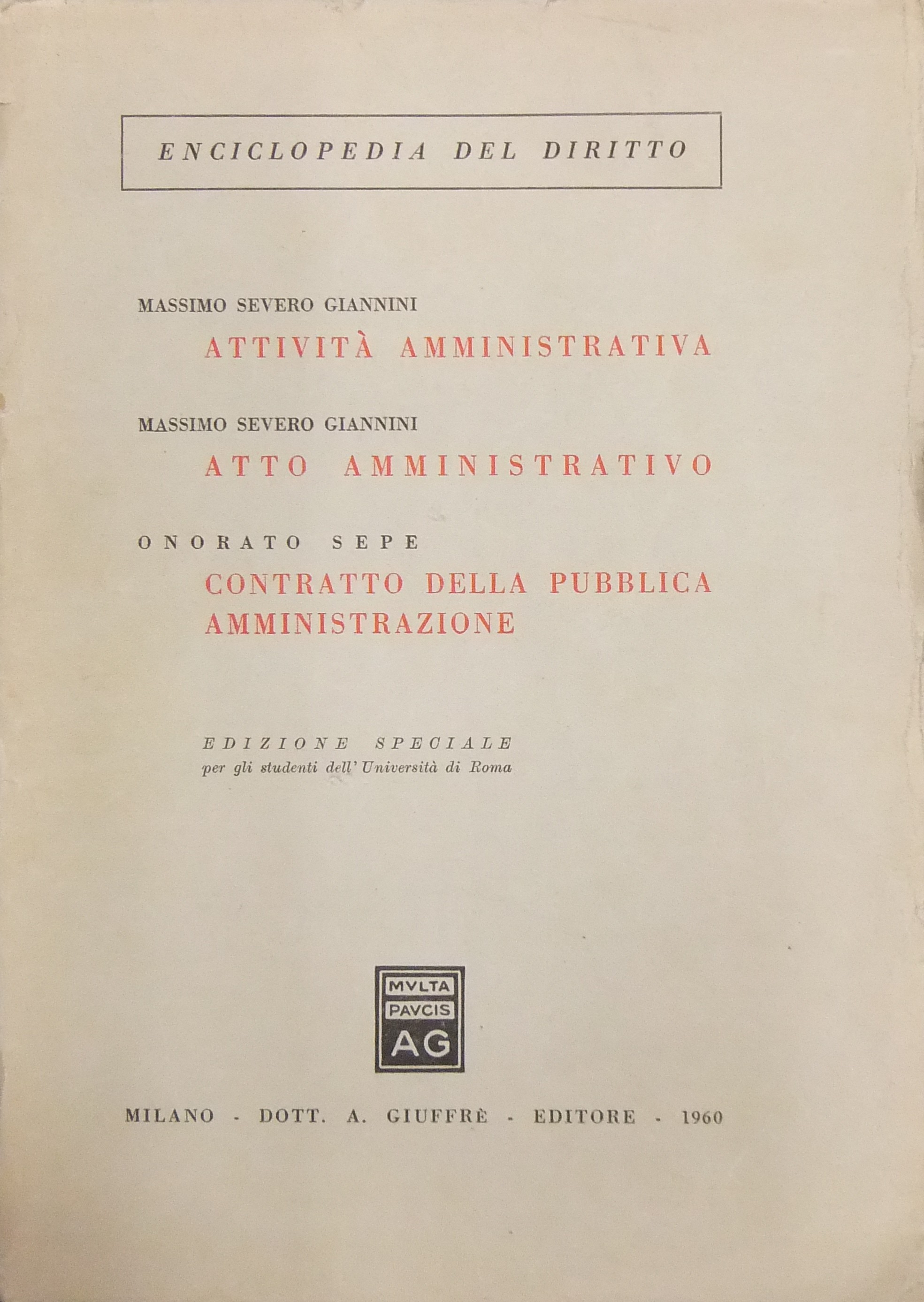 Attività amministrativa (Massimo Severo Giannini).