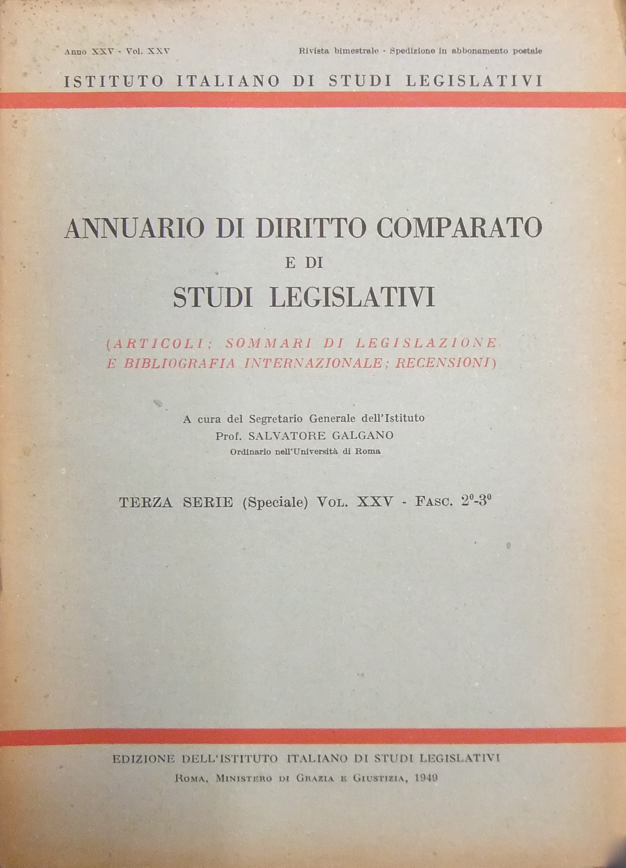 Annuario di diritto comparato e di studi legislativi