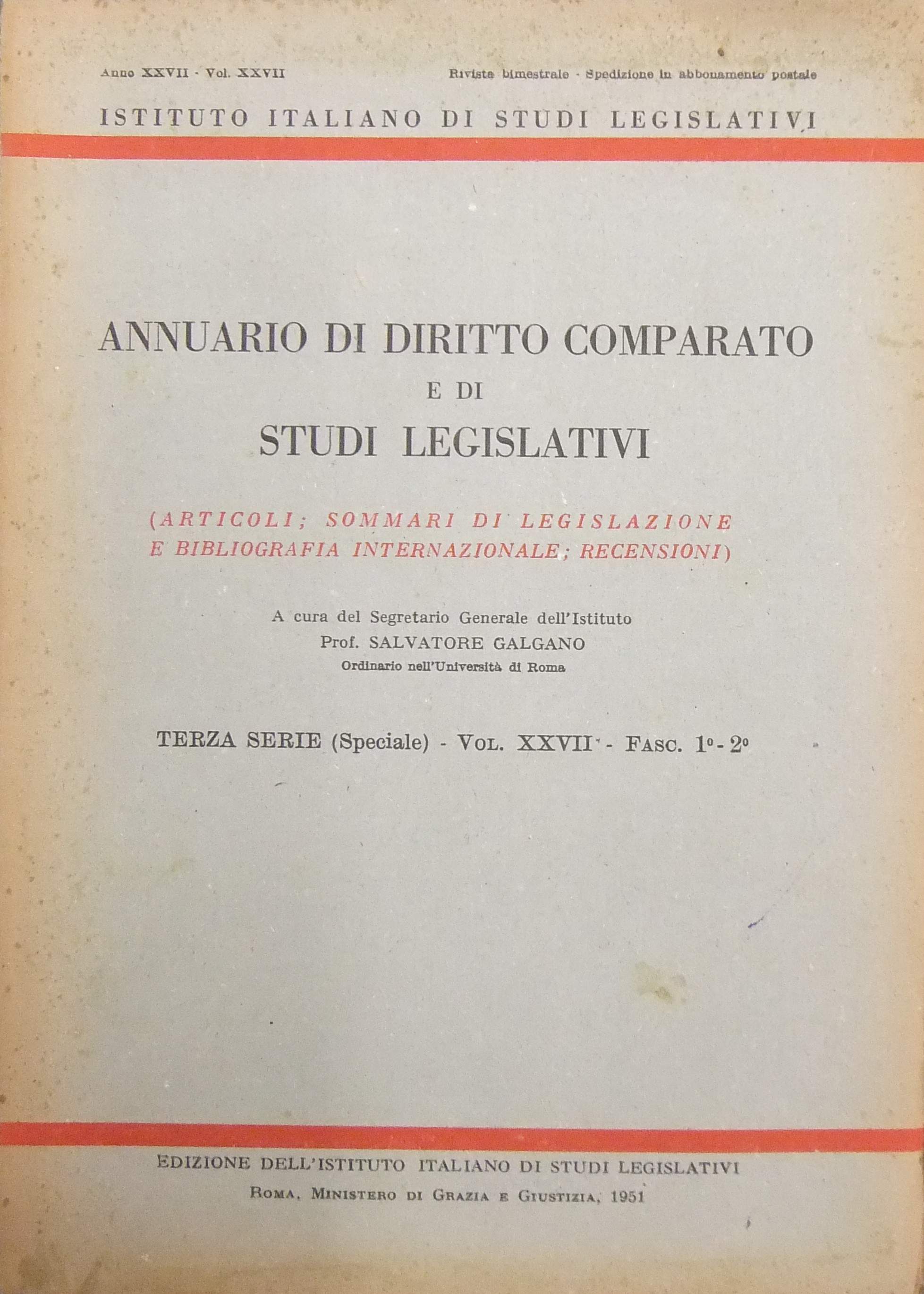 Annuario di diritto comparato e di studi legislativi