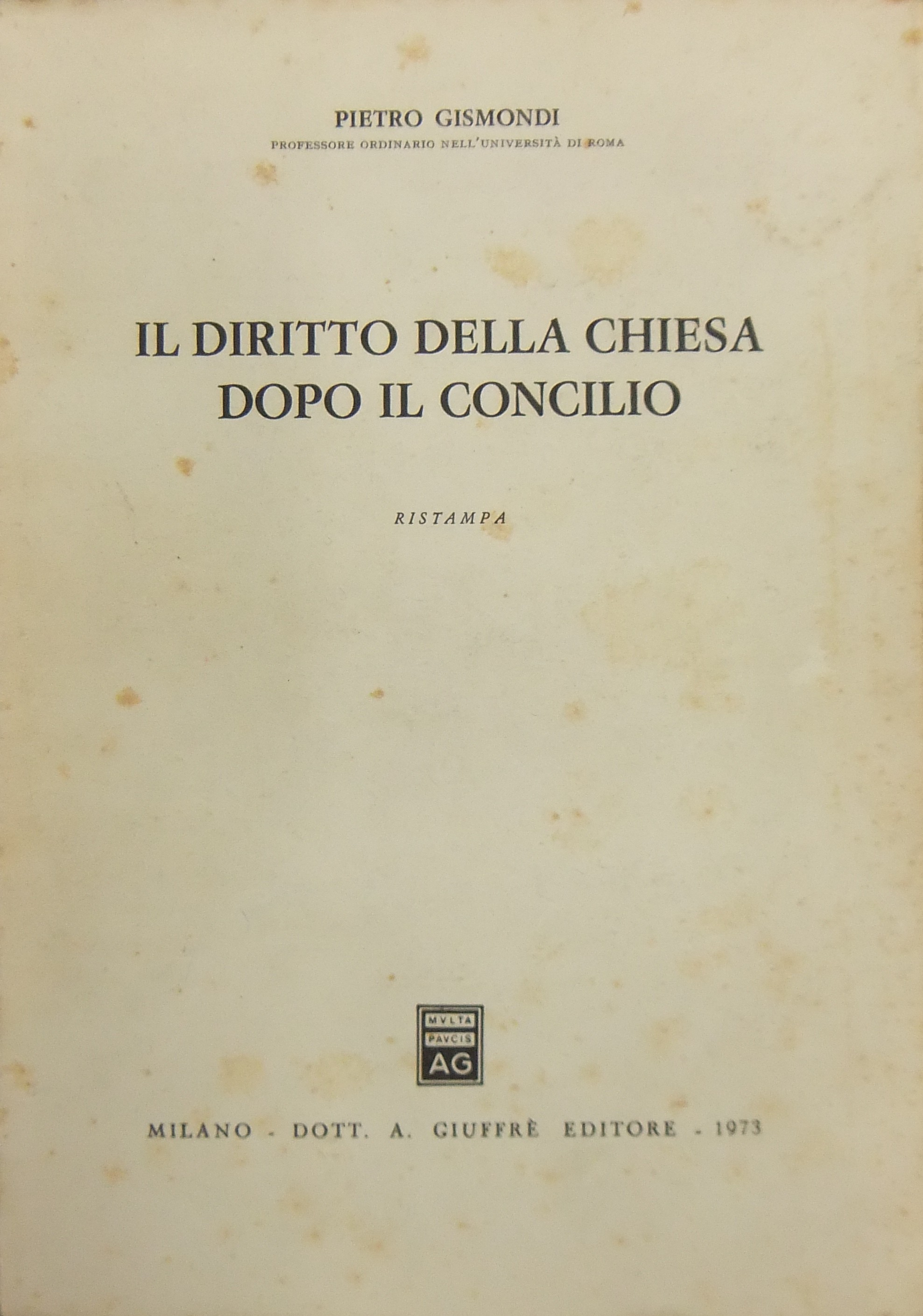 Il diritto della Chiesa dopo il Concilio