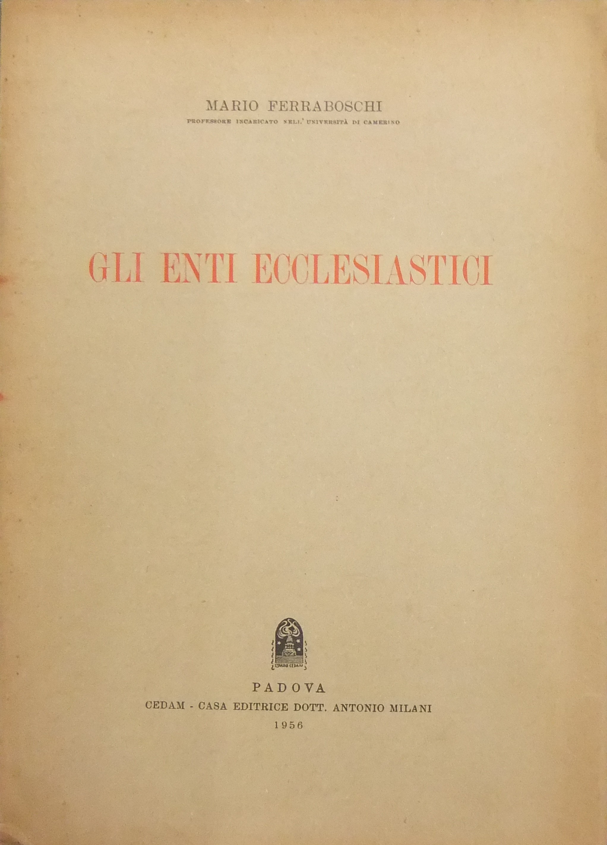 Gli enti ecclesiastici