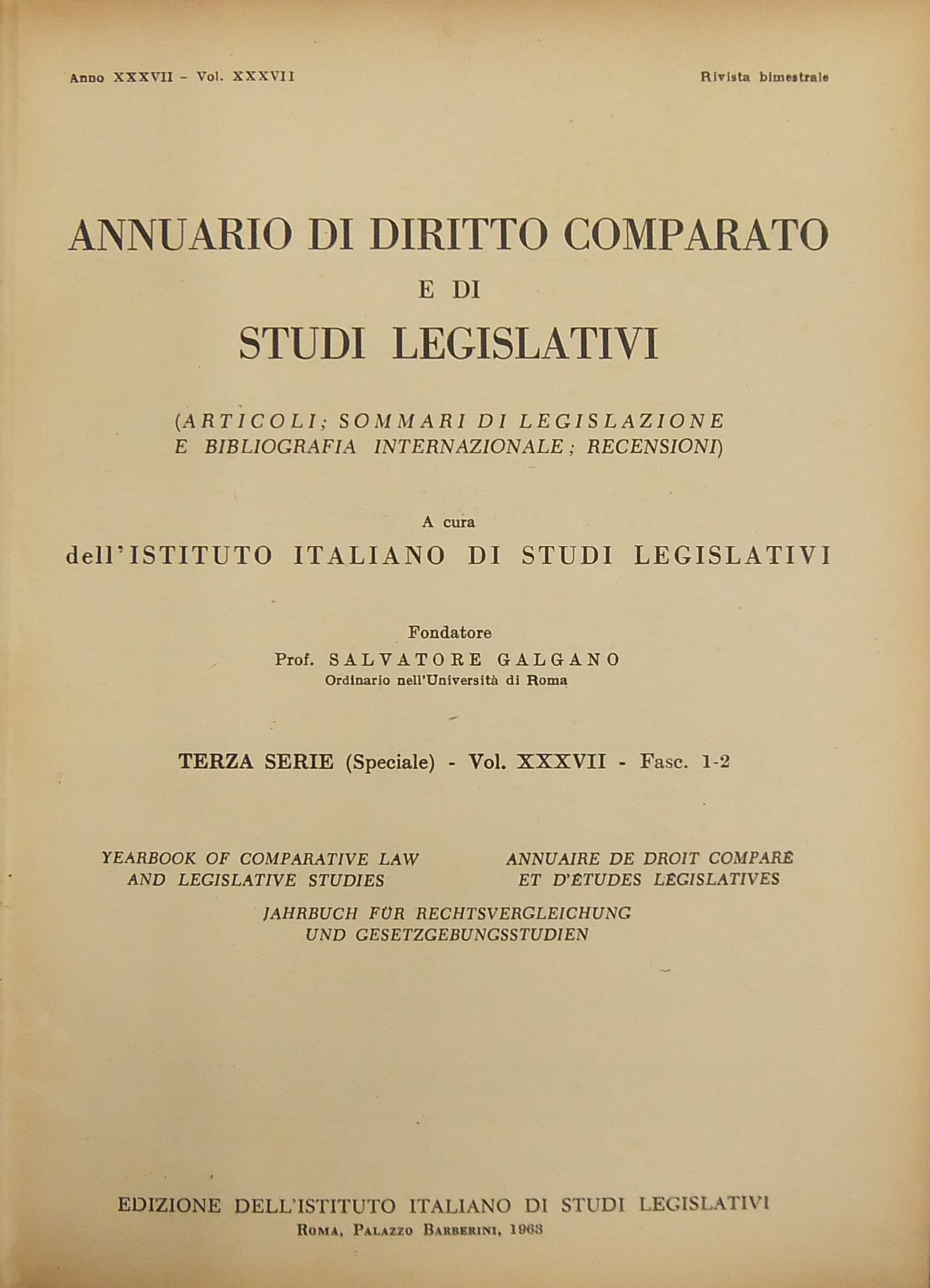 Annuario di diritto comparato e di studi legislativi