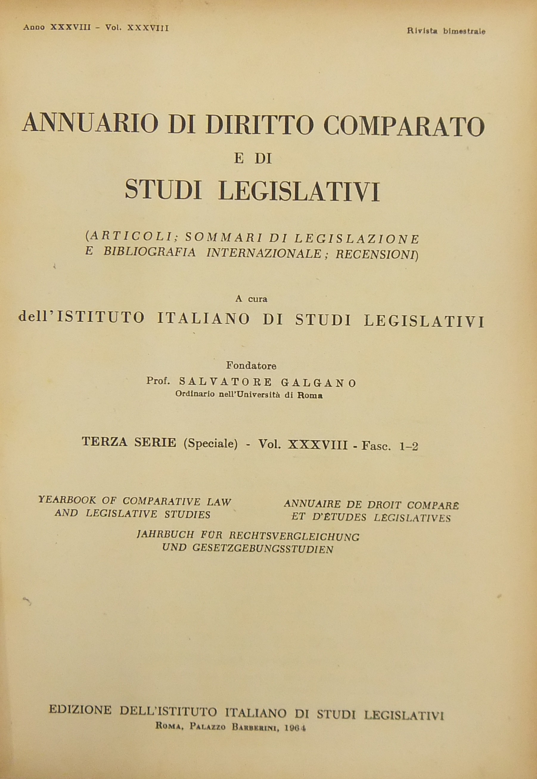 Annuario di diritto comparato e di studi legislativi