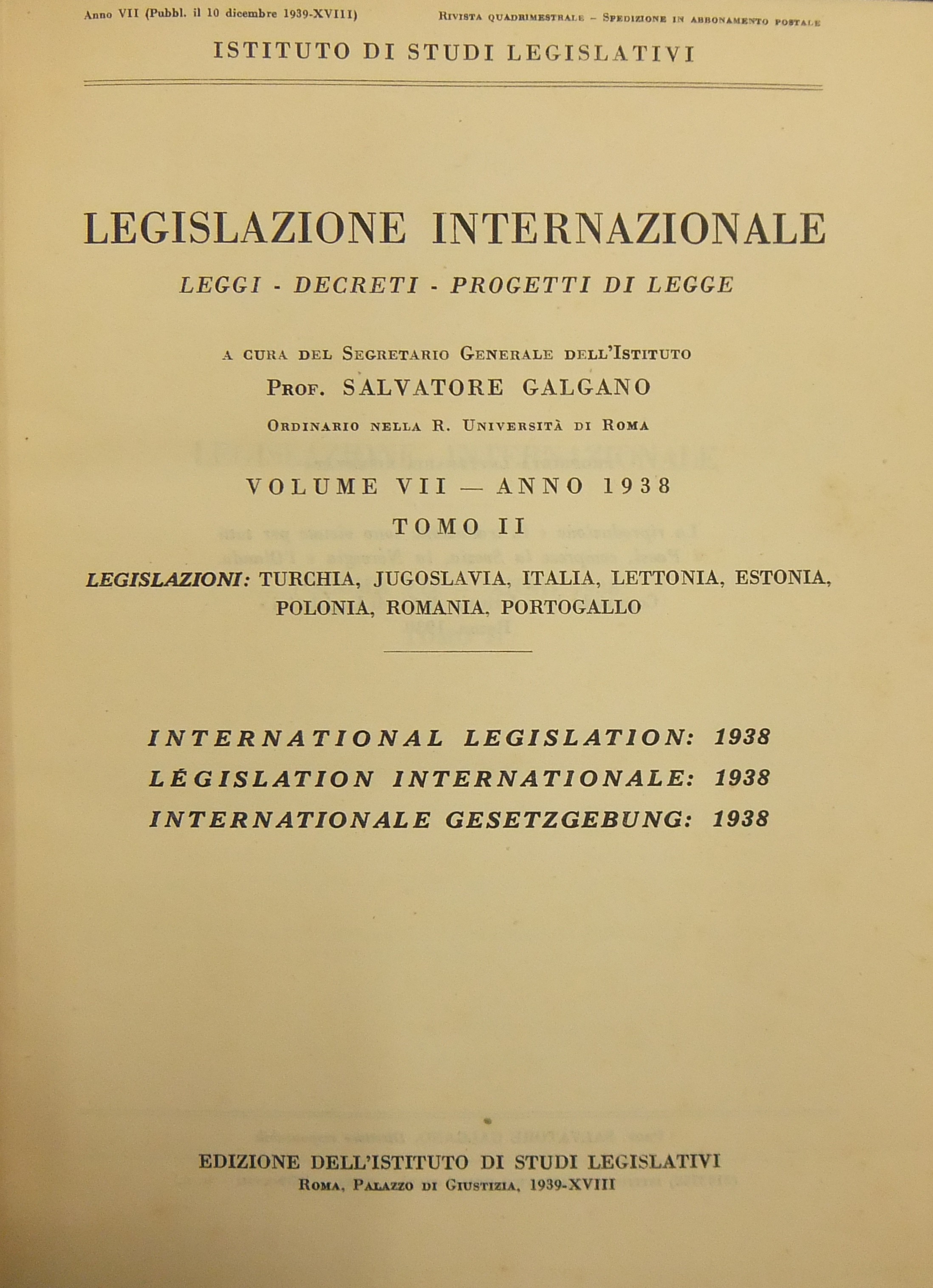 Annuario di diritto comparato e di studi legislativi
