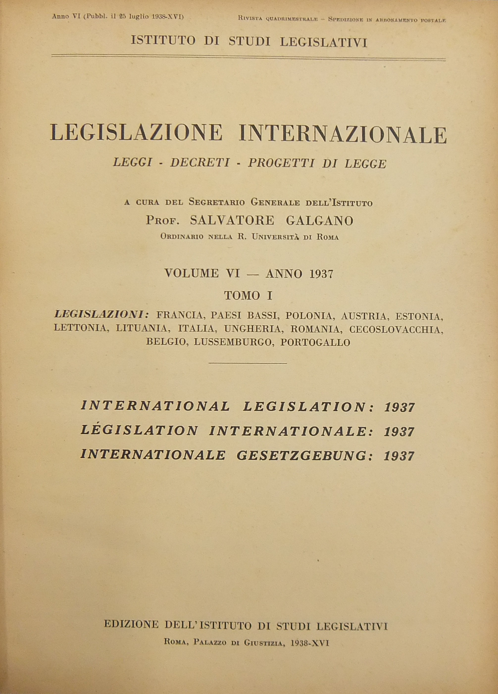 Annuario di diritto comparato e di studi legislativi