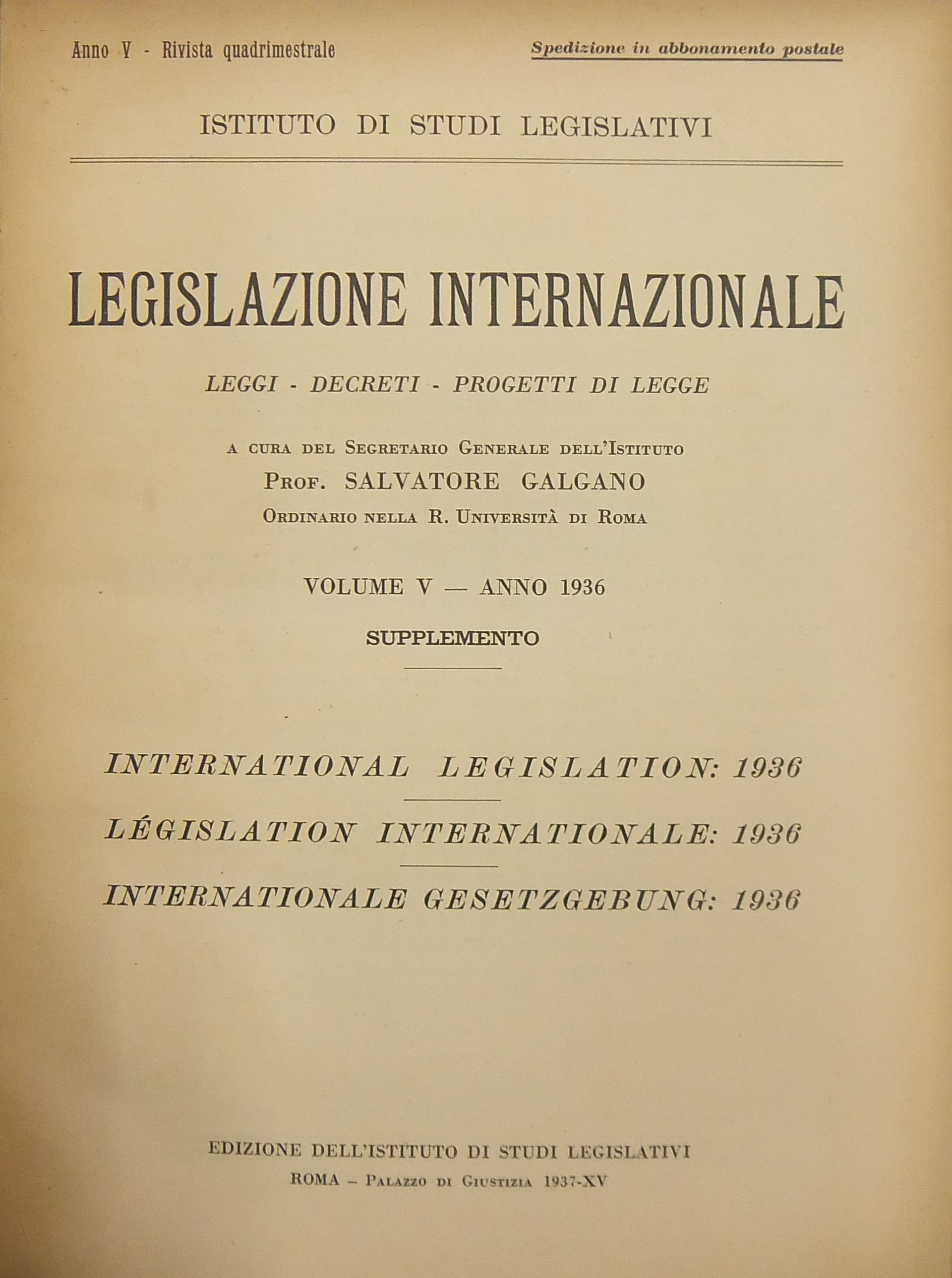 Annuario di diritto comparato e di studi legislativi