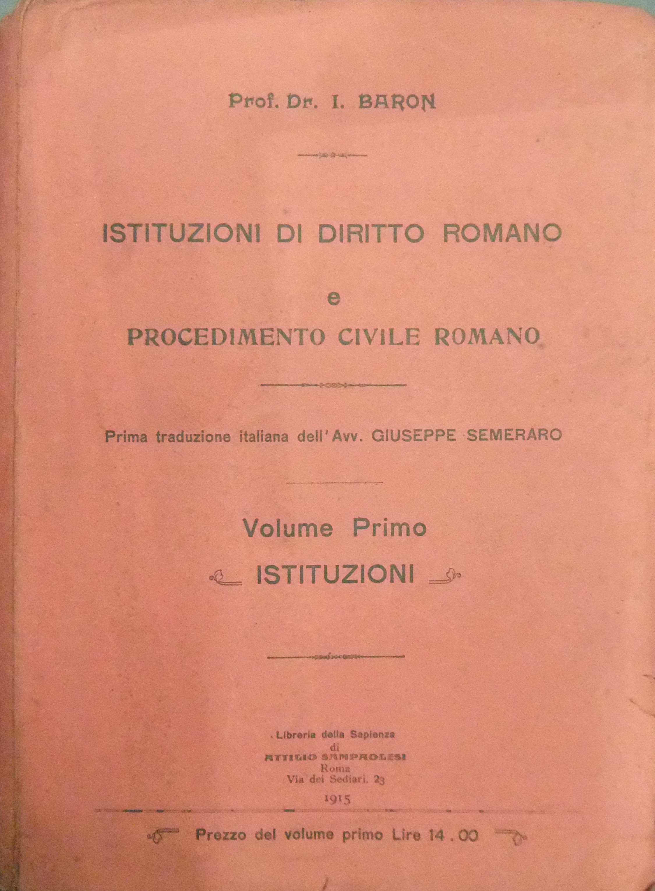 Istituzioni di diritto romano e procedimento civile romano