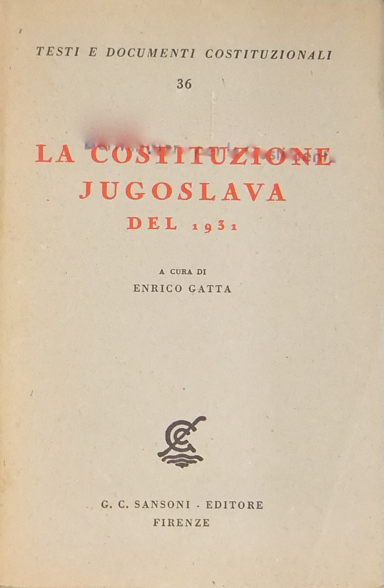 La Costituzione Jugoslava del 1931