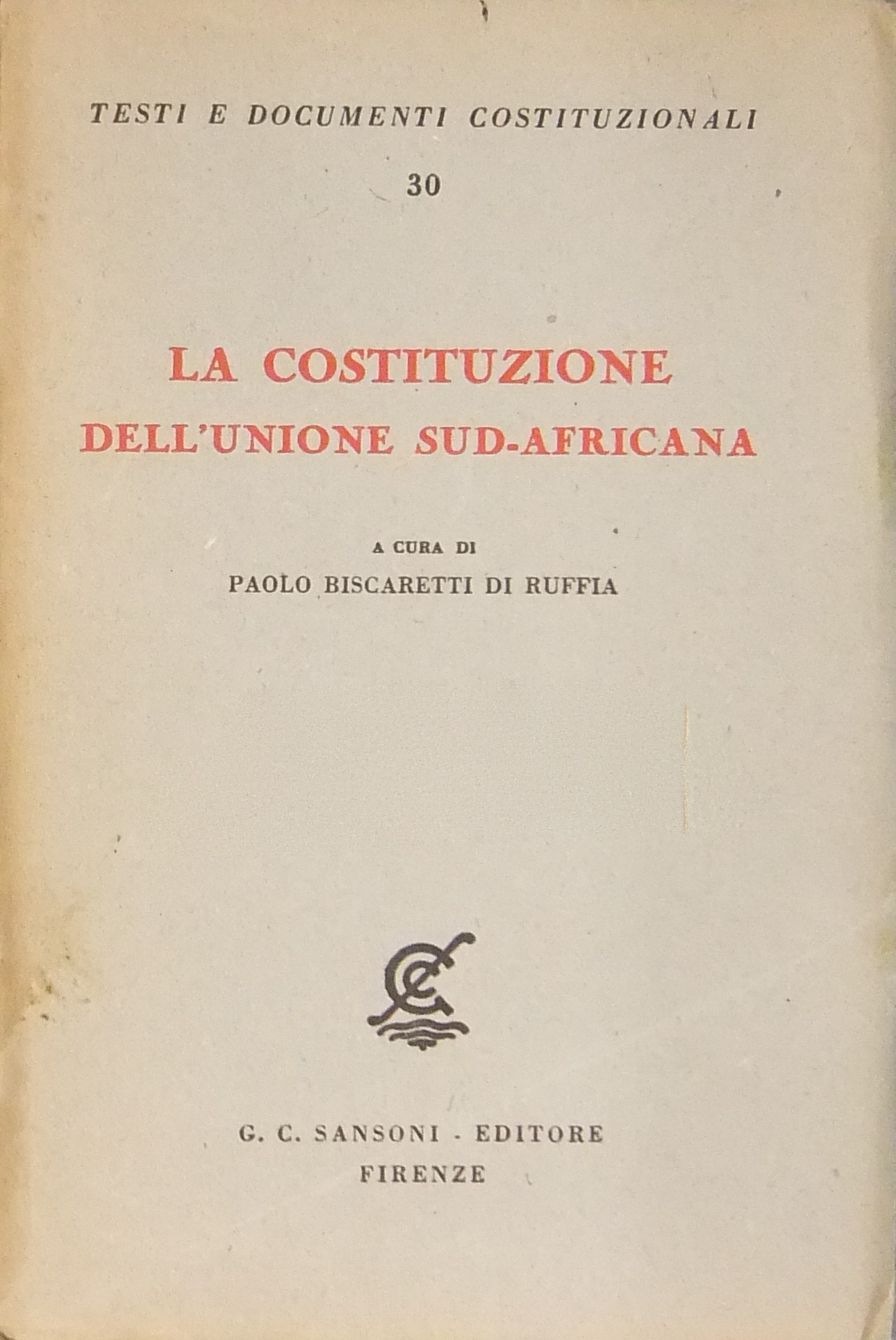 La Costituzione dell'Unione Sud-Africana