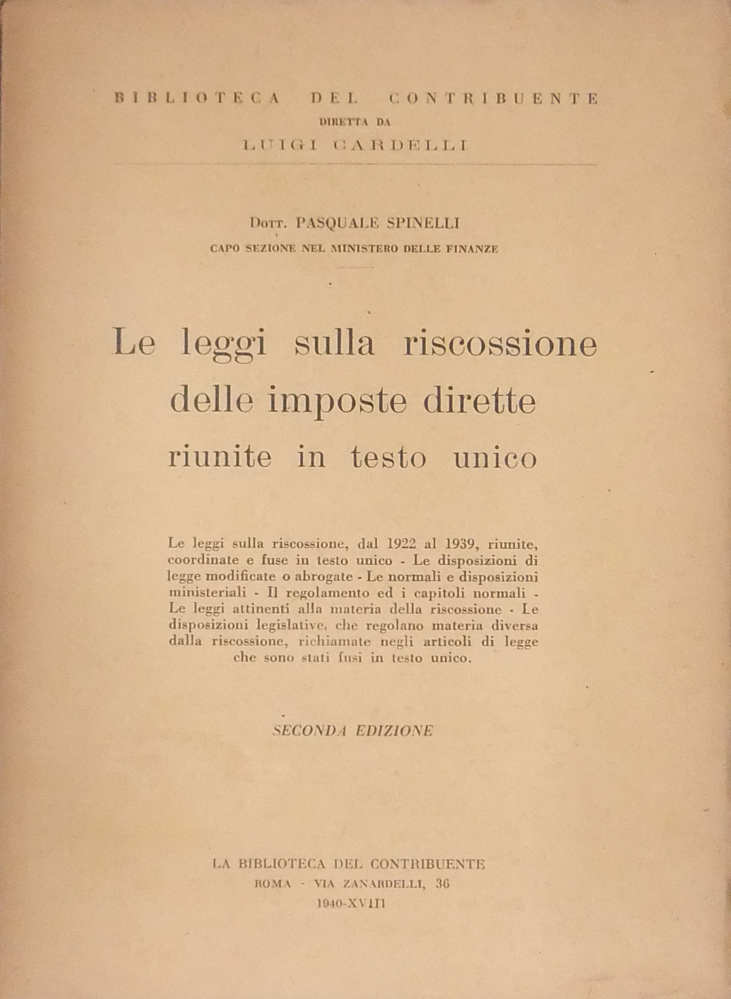 Le leggi sulla riscossione delle imposte dirette 