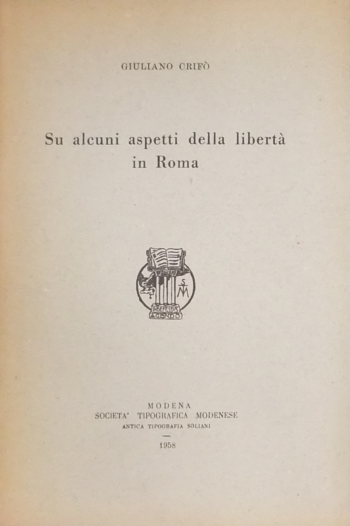 Su alcuni aspetti della libertà in Roma