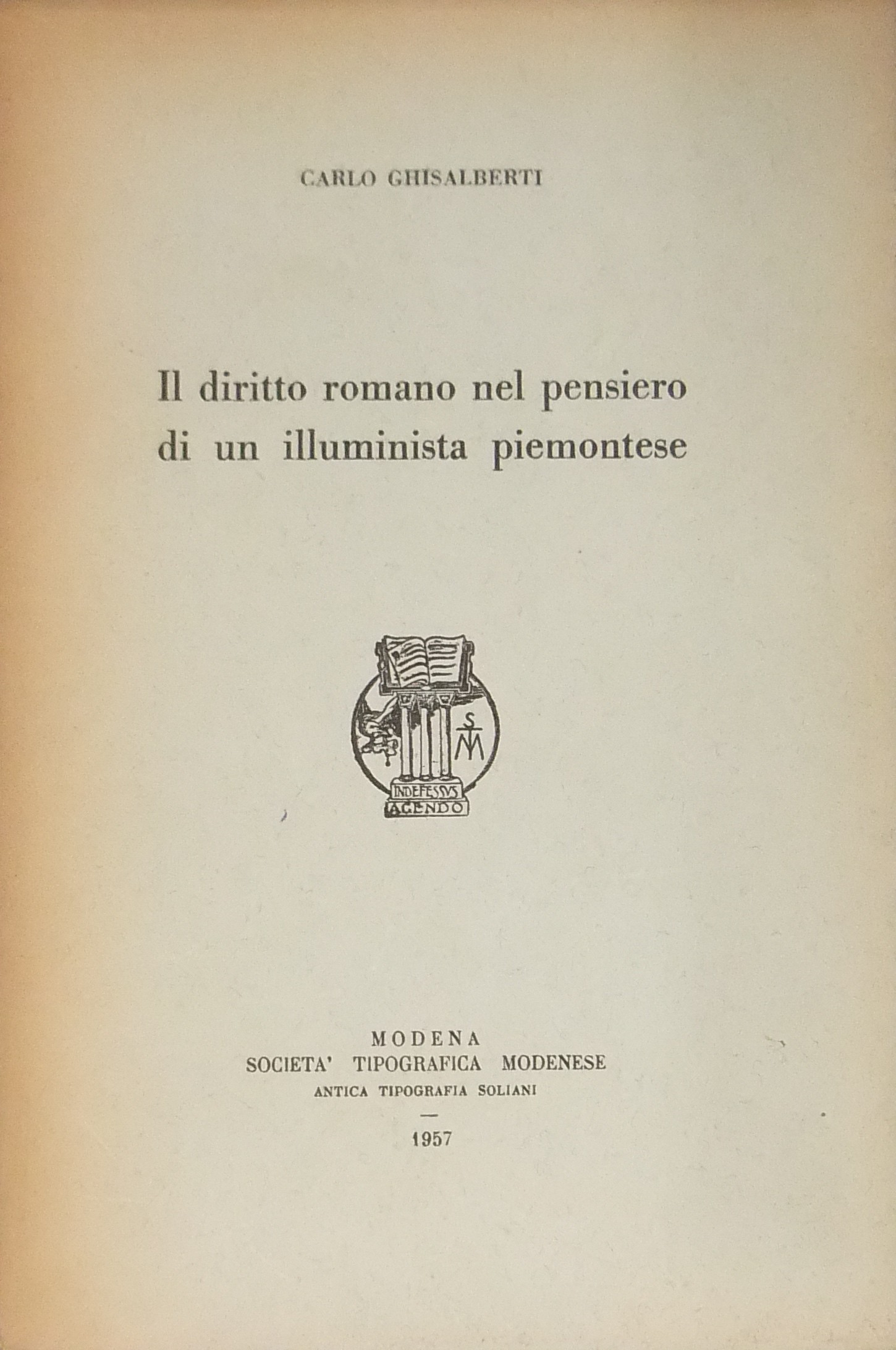 Il diritto romano nel pensiero di un illuminista piemontese