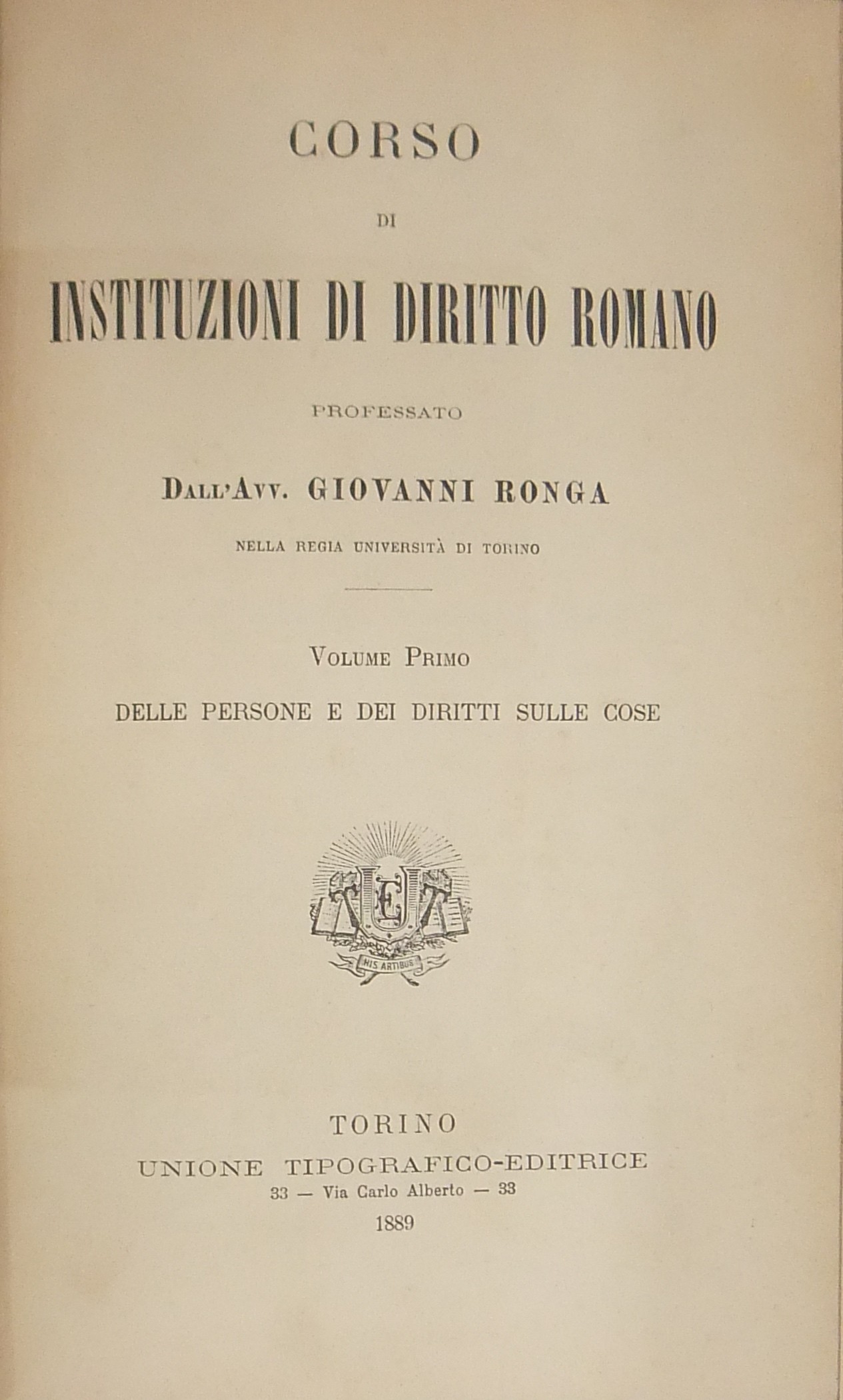 Corso di instituzioni di diritto romano