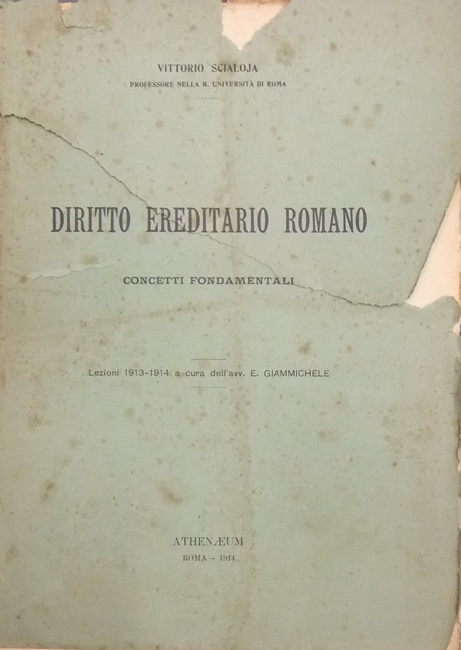 Diritto ereditario romano. Concetti fondamentali.