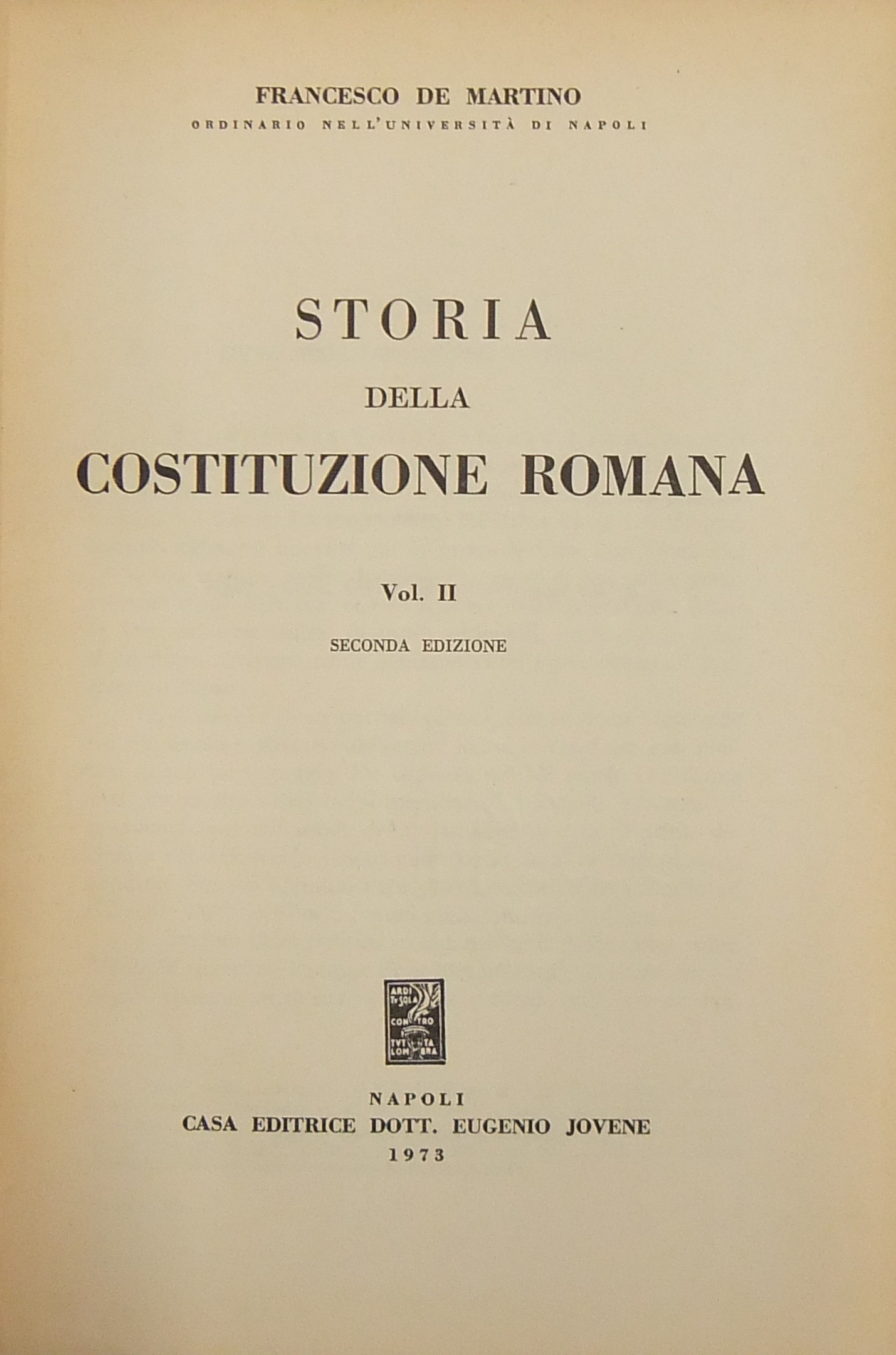 Storia della Costituzione romana. Vol. II