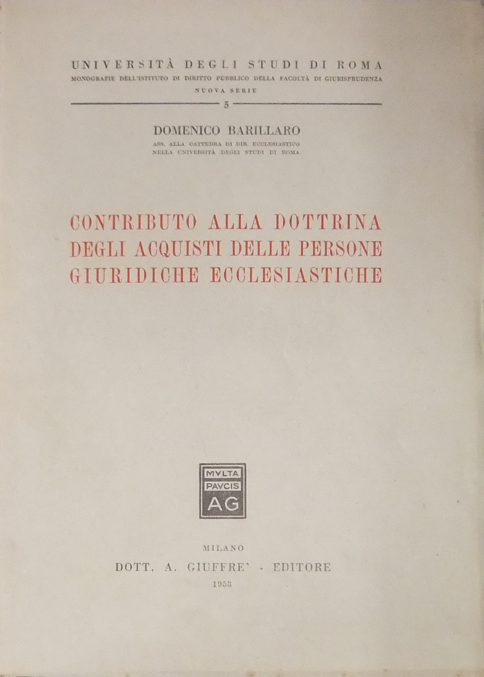 Contributo alla dottrina degli acquisti 