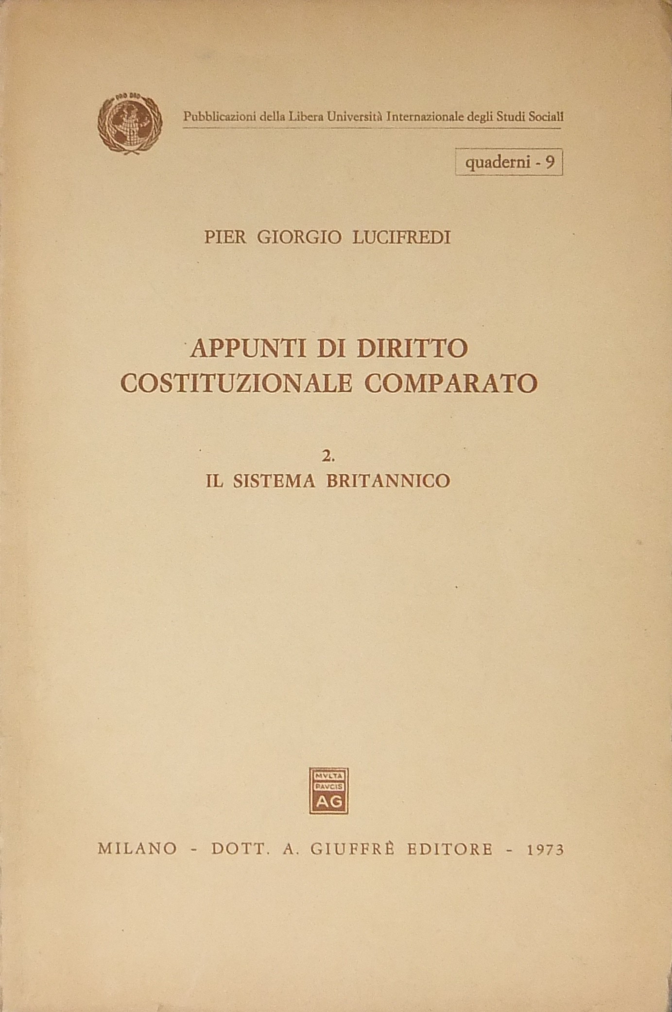 Appunti di diritto costituzionale comparato.