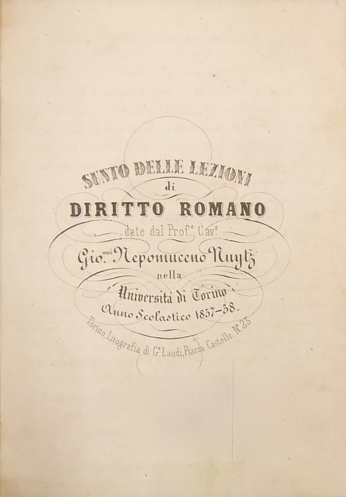 Sunto delle lezioni di diritto romano 