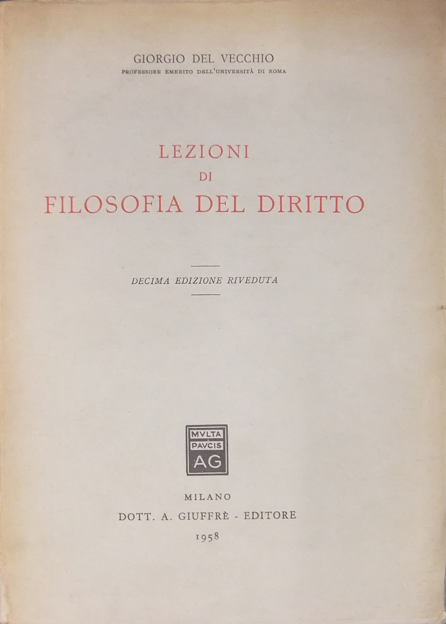Lezioni di filosofia del diritto