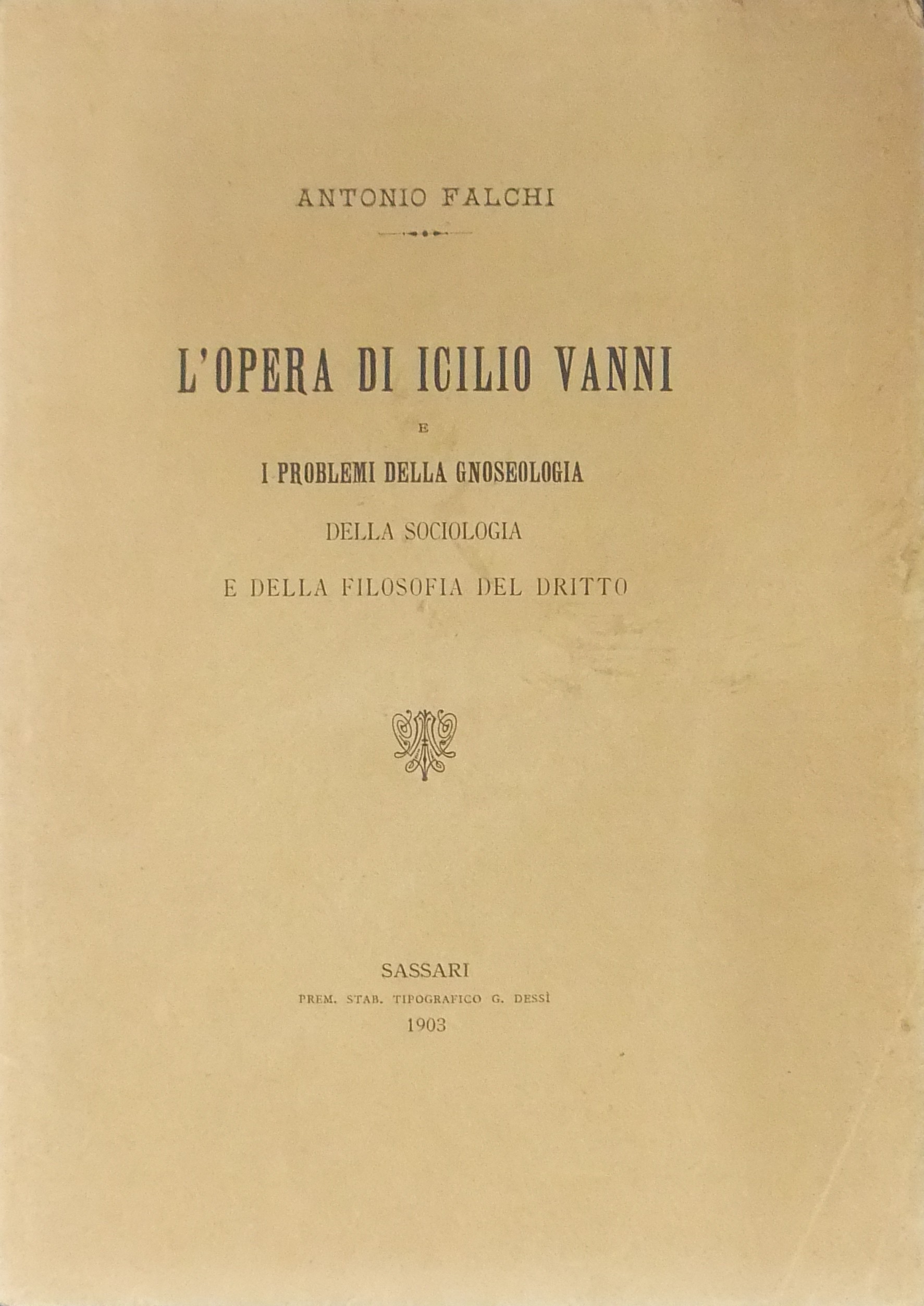 L'opera di Icilio Vanni 