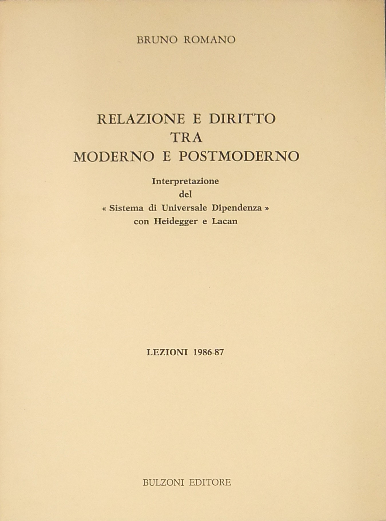 Relazione e diritto tra moderno e postmoderno.