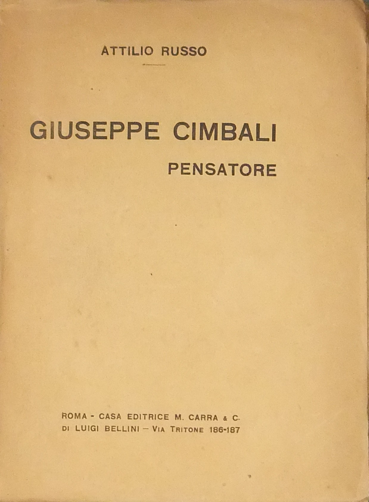 Giuseppe Cimbali pensatore. Saggio critico