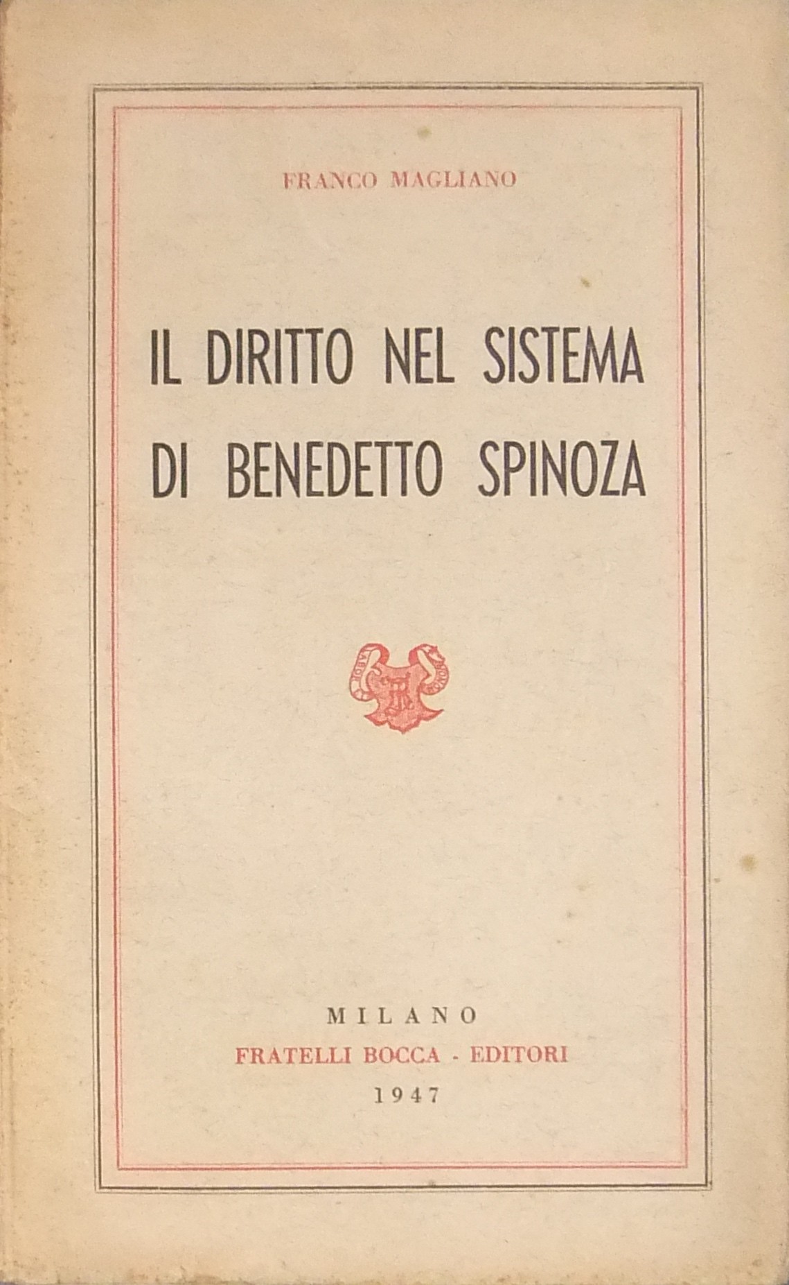 Il diritto nel sistema di Benedetto Spinoza