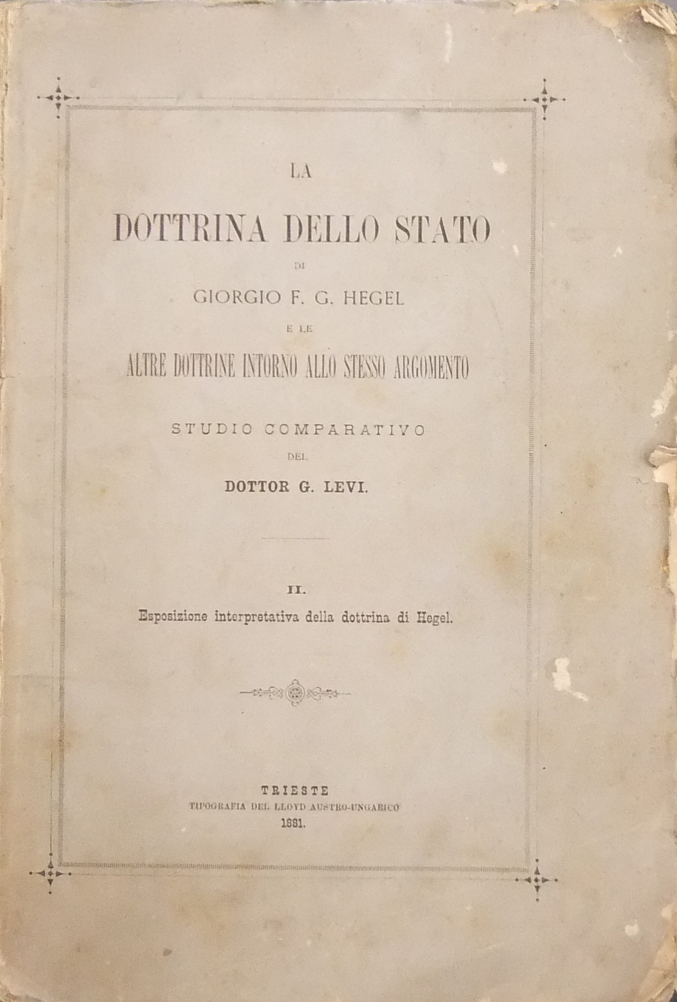 La dottrina dello Stato di Giorgio F. G. Hegel 