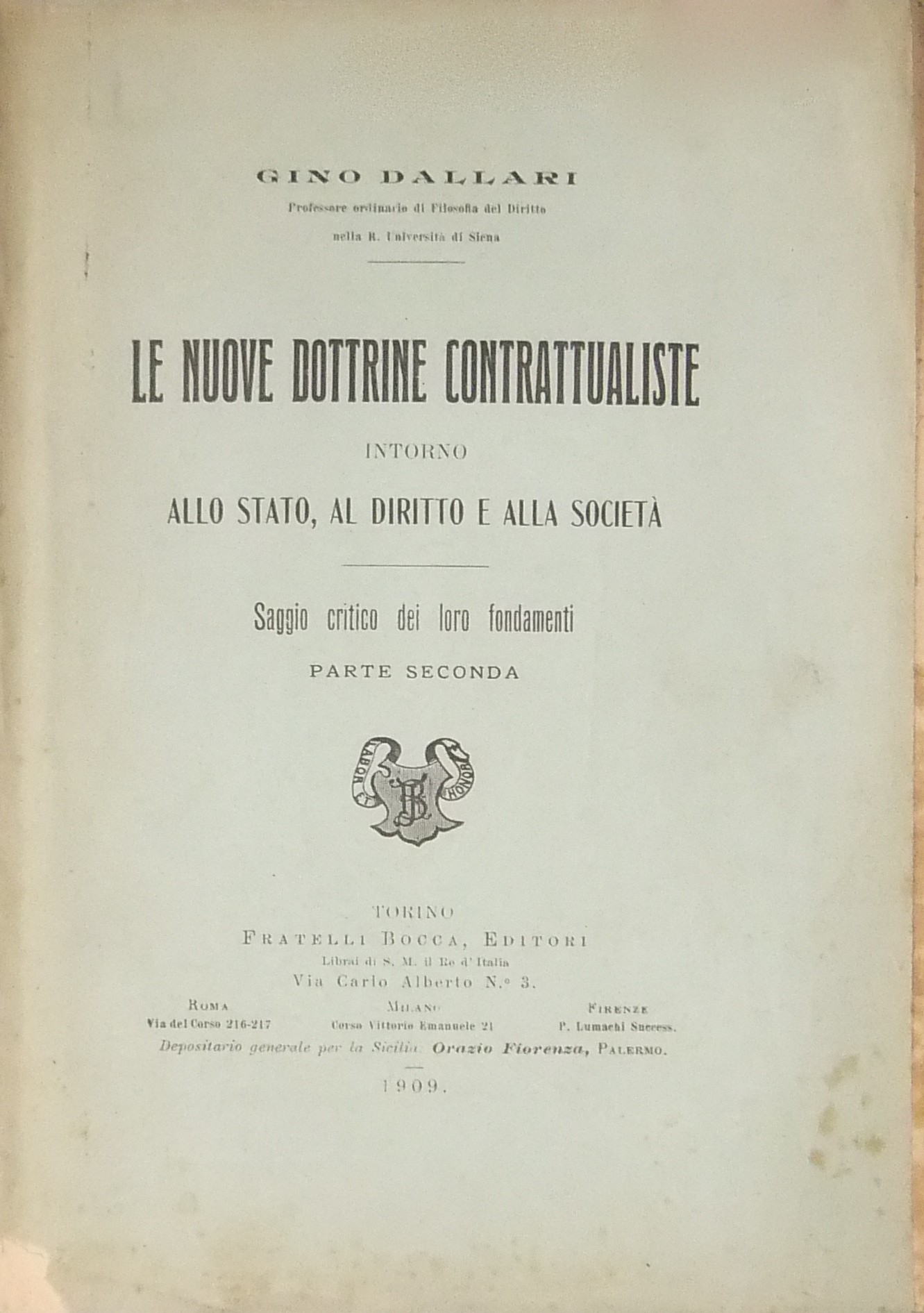 Le nuove dottrine contrattualiste intorno allo Stato