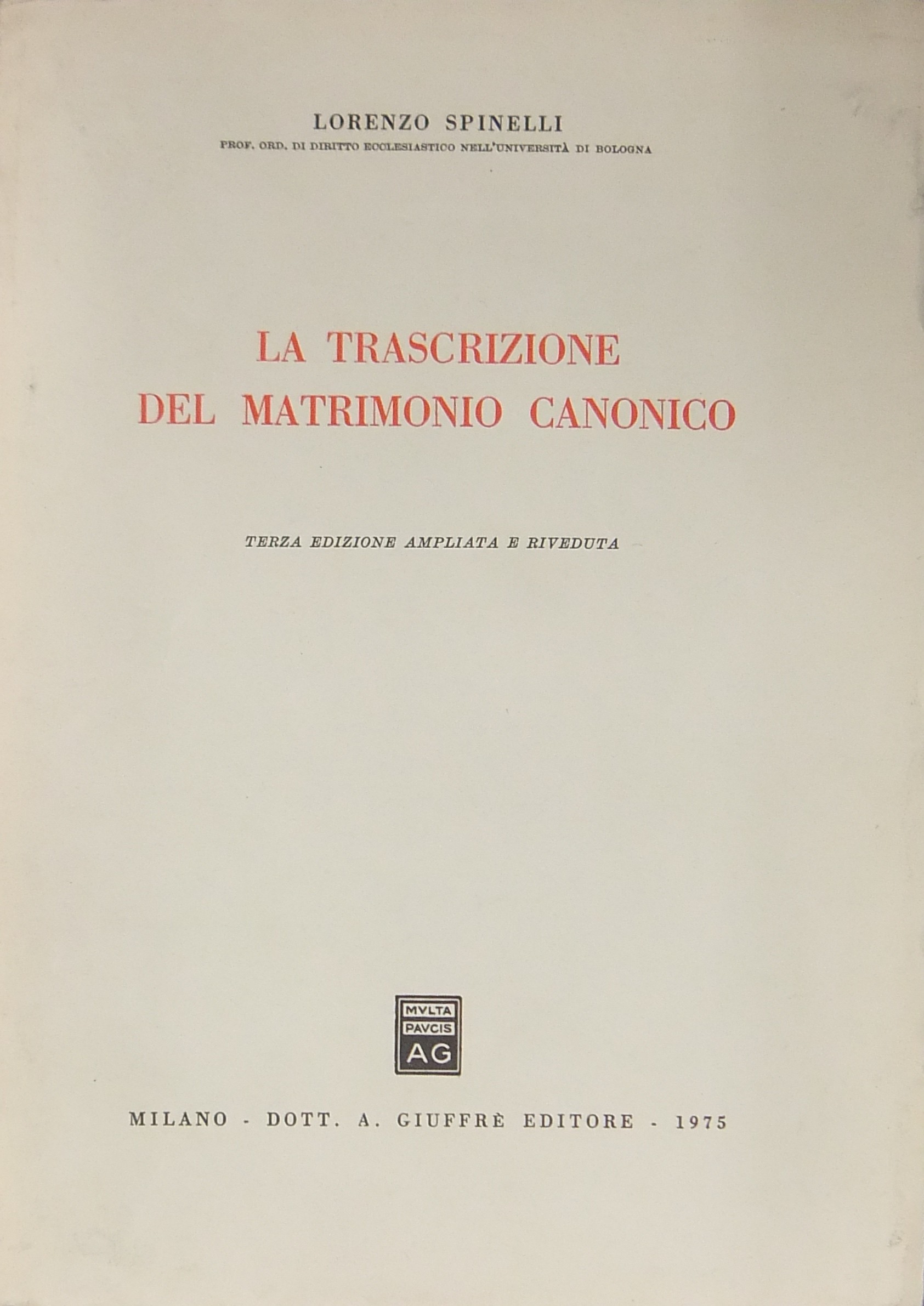 La trascrizione del matrimonio canonico