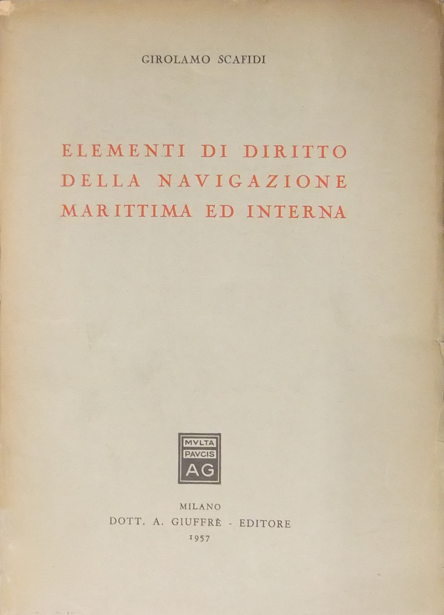 Elementi di diritto della navigazione marittima ed interna