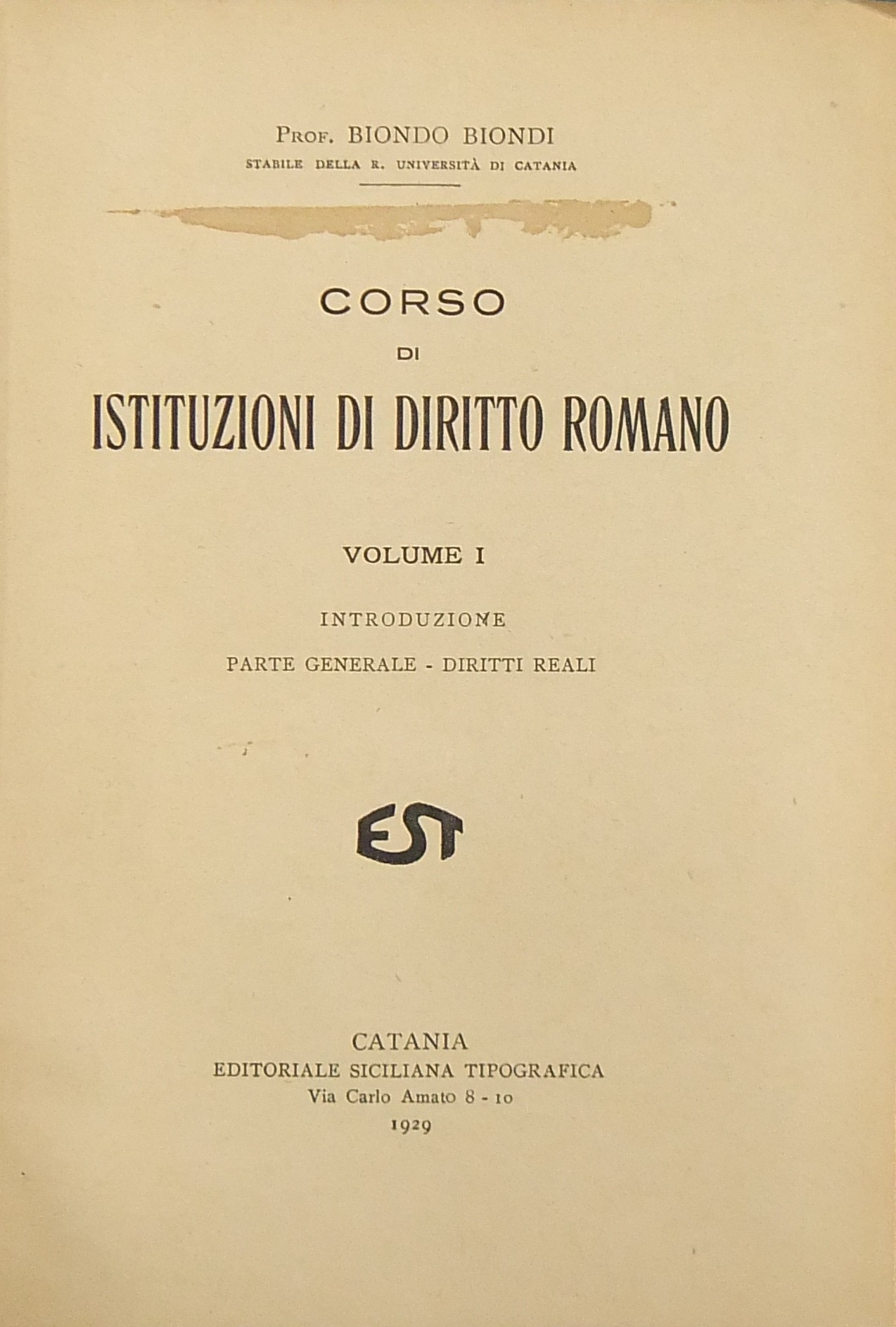 Corso di istituzioni di diritto romano.
