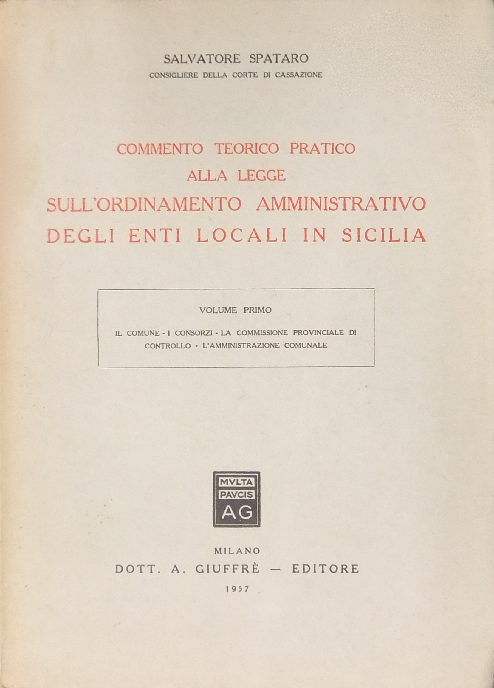 Commento teorico pratico alla legge sull'ordinamento 