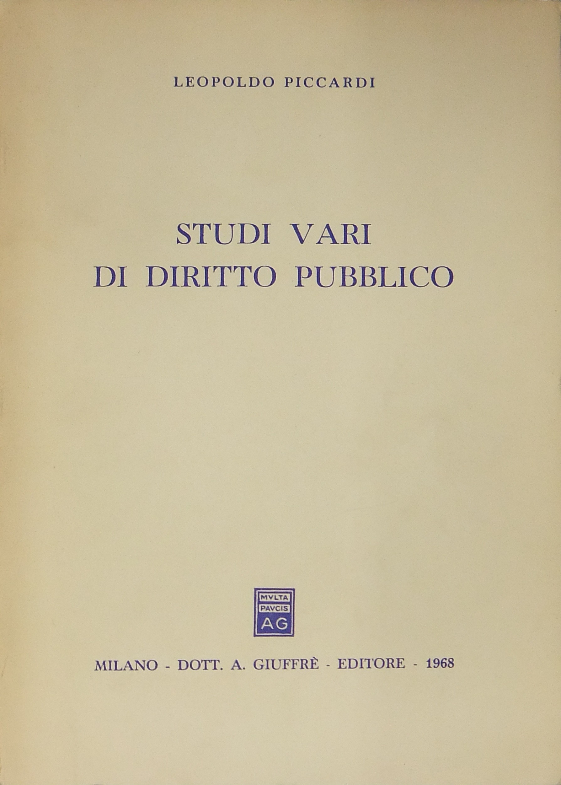 Studi vari di diritto pubblico